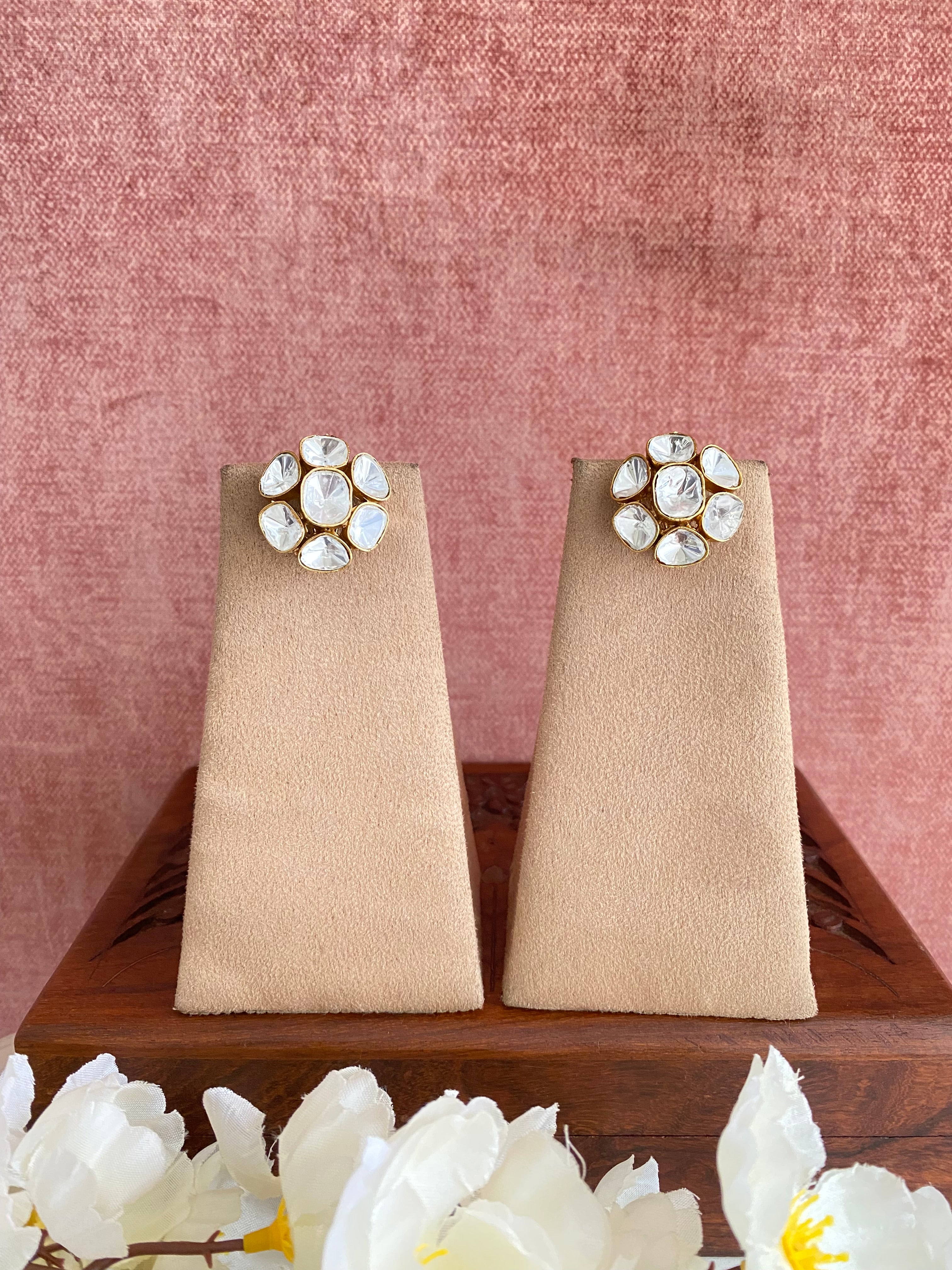 Gold plated Moissanite Studs