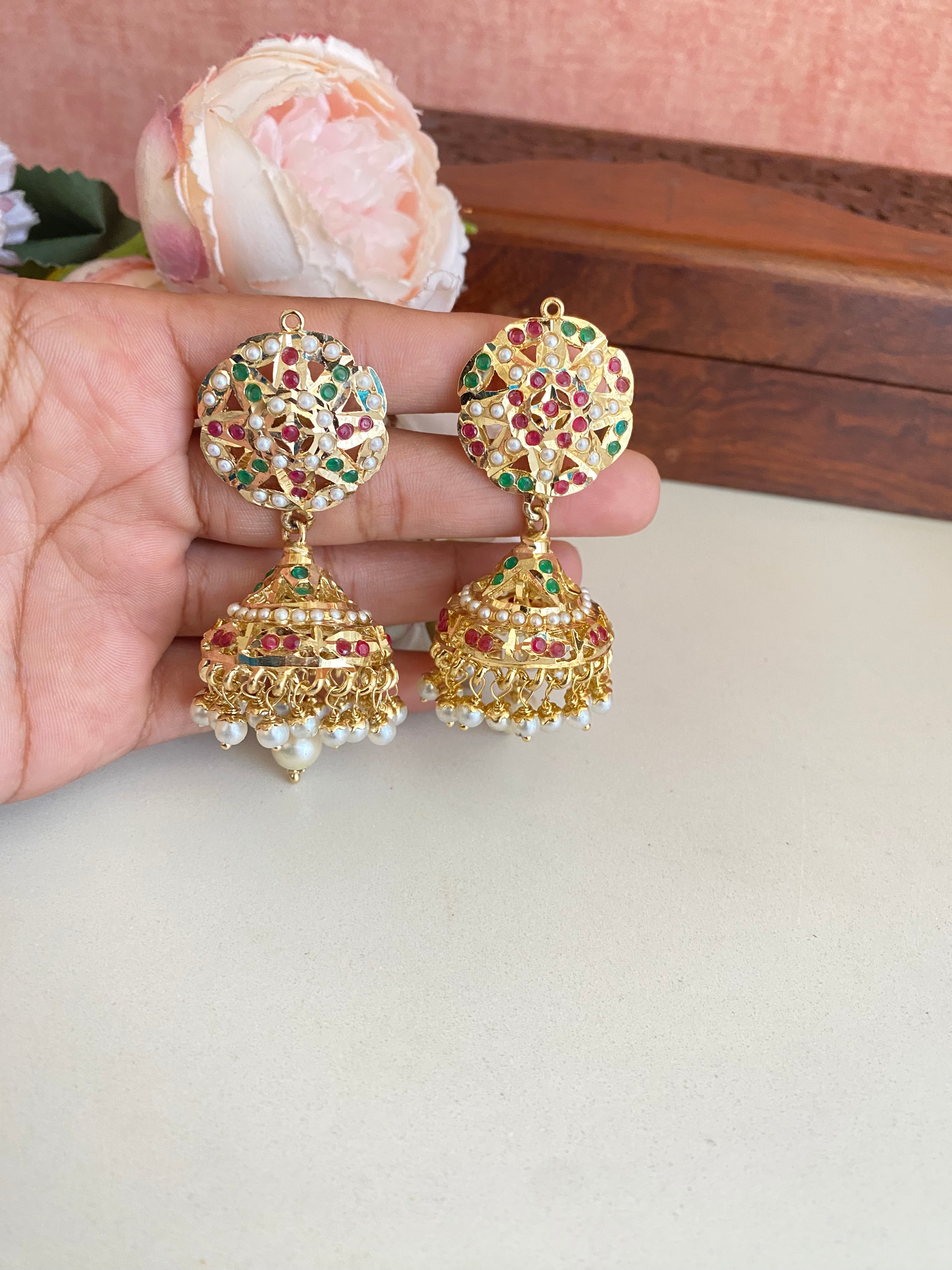 Multicolour Jadau Jhumka