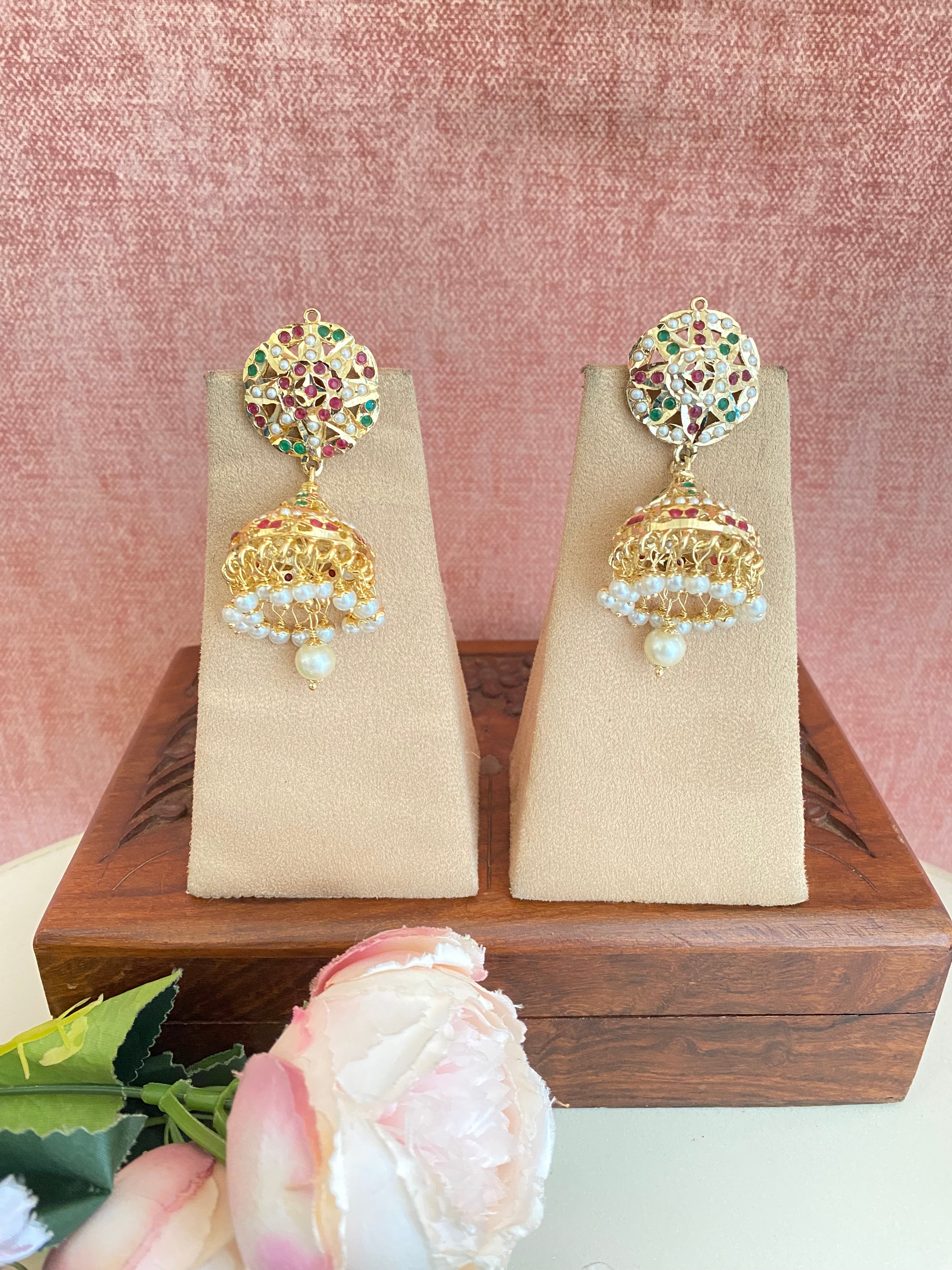 Multicolour Jadau Jhumka