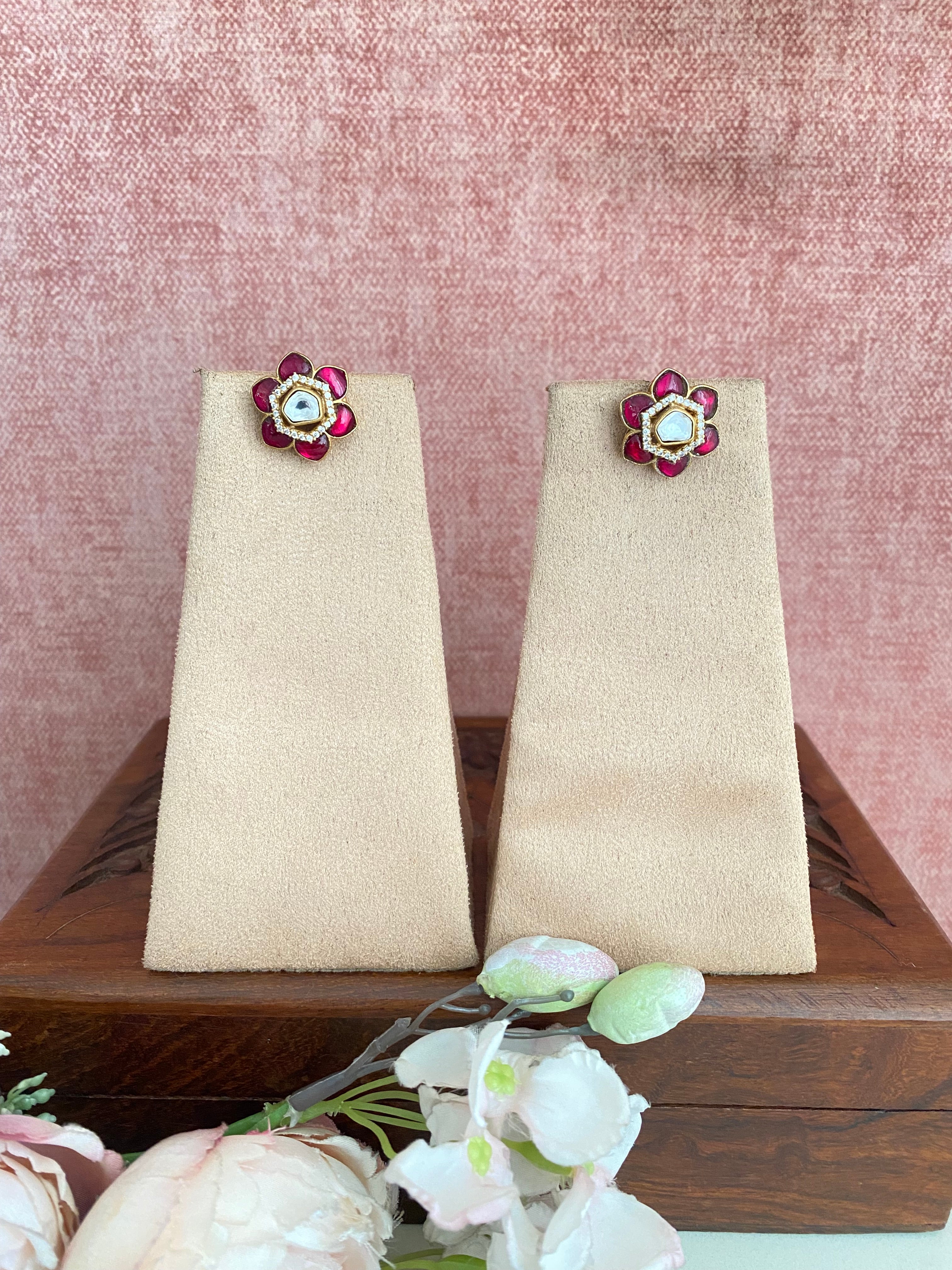 Gold plated Moissanite studs
