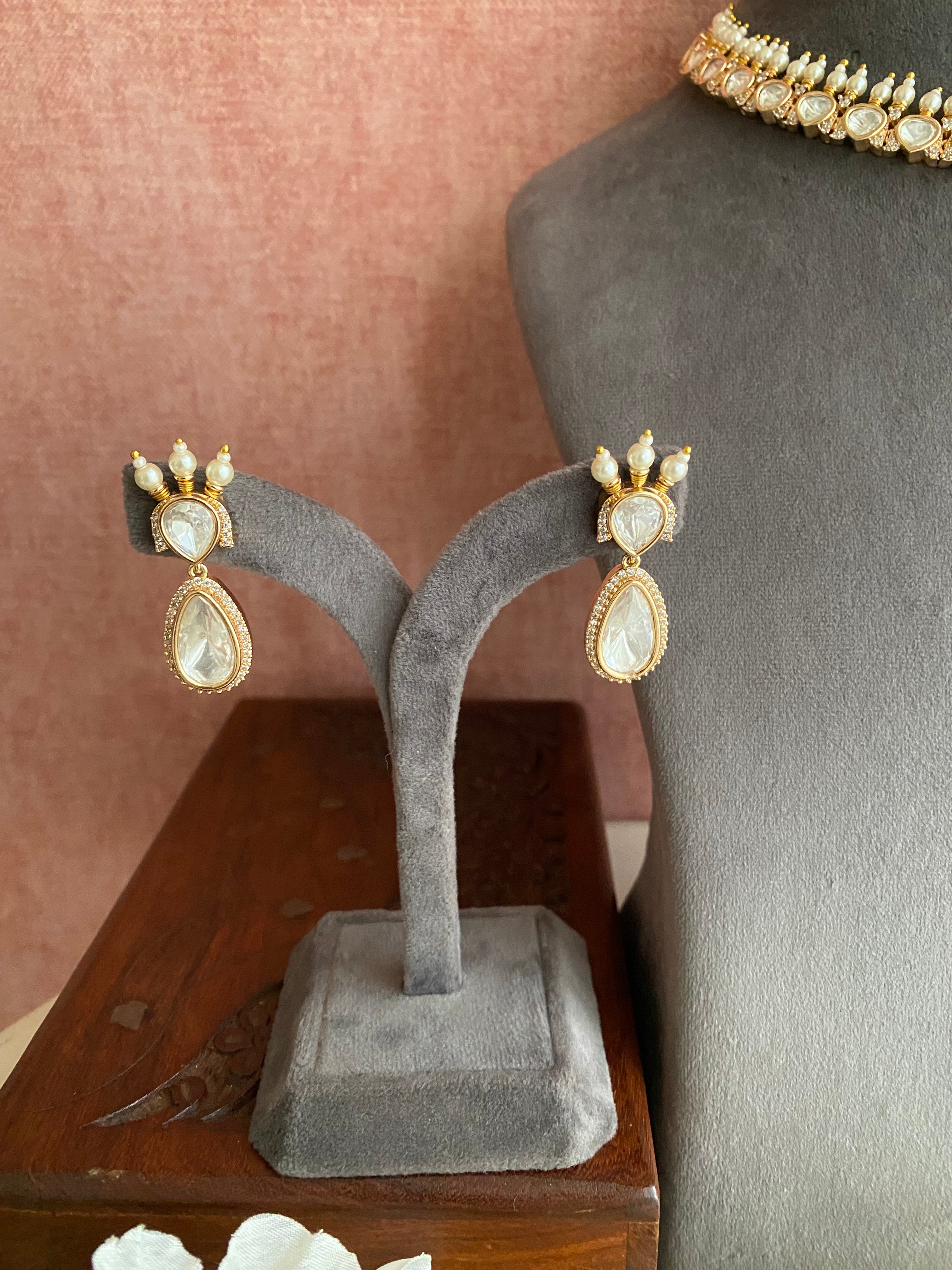 Gold plated Moissanite Necklace set