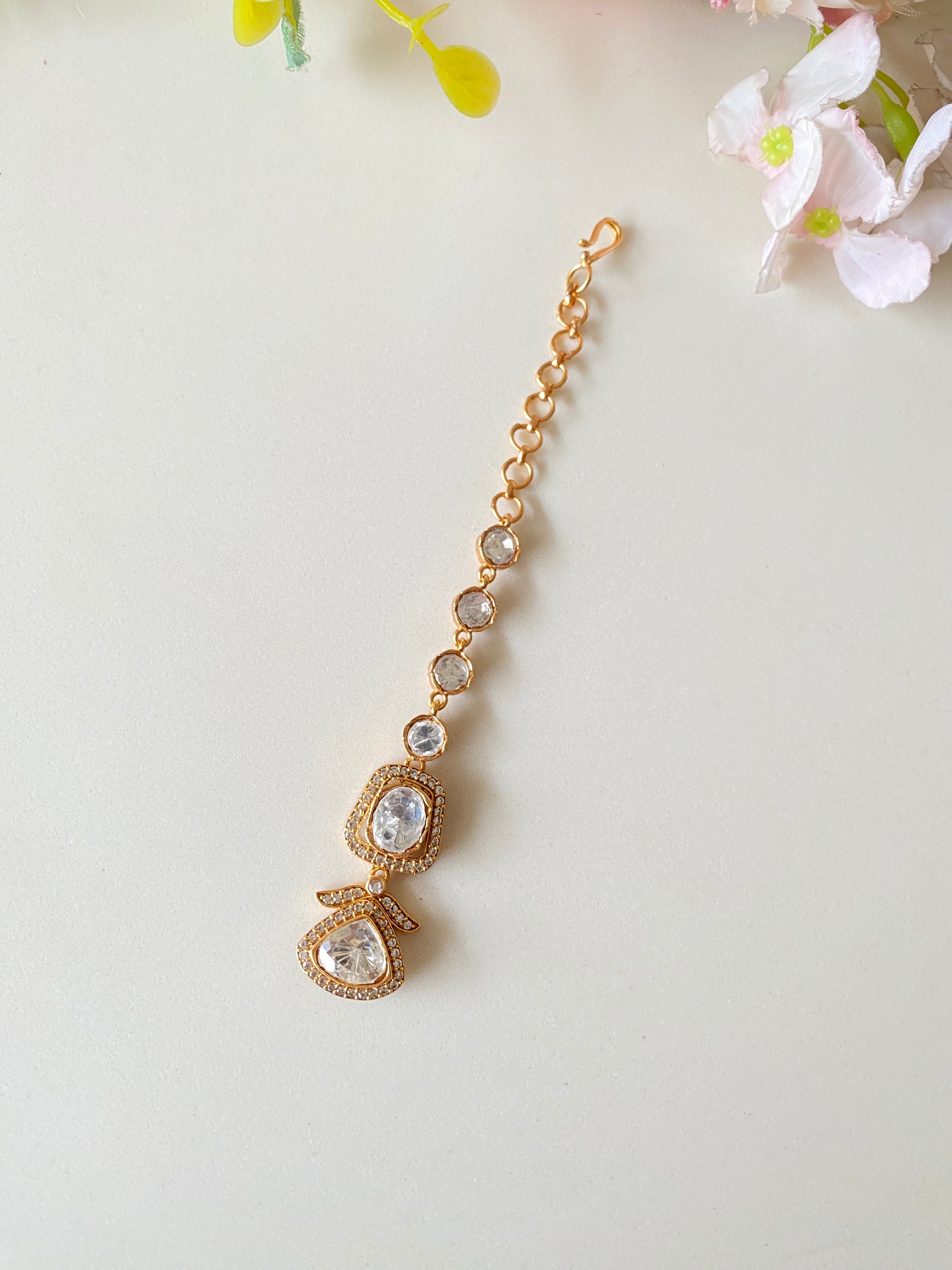 Gold plated Moissanite Tikka