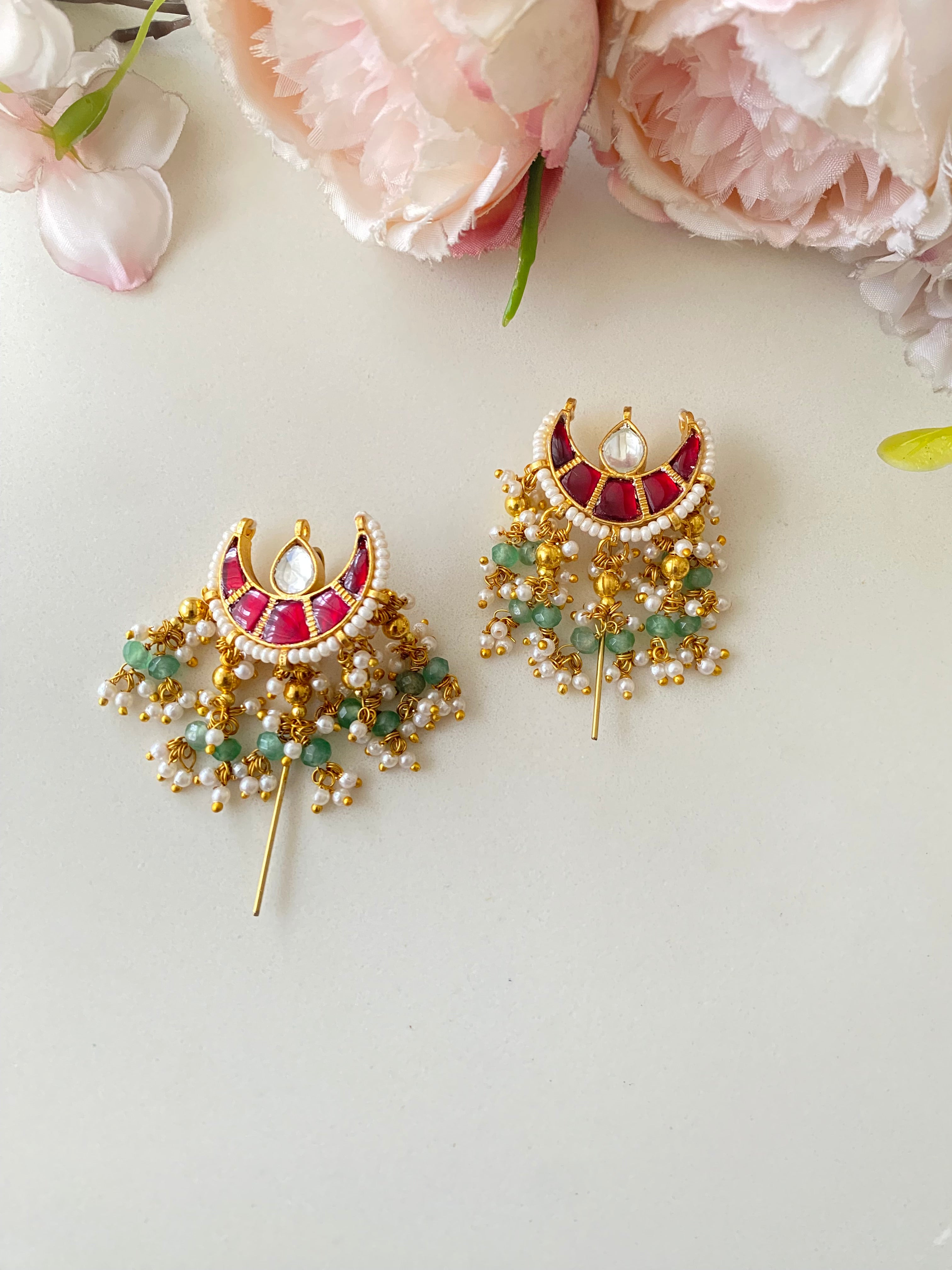 Gold Plated Kundan braid pin