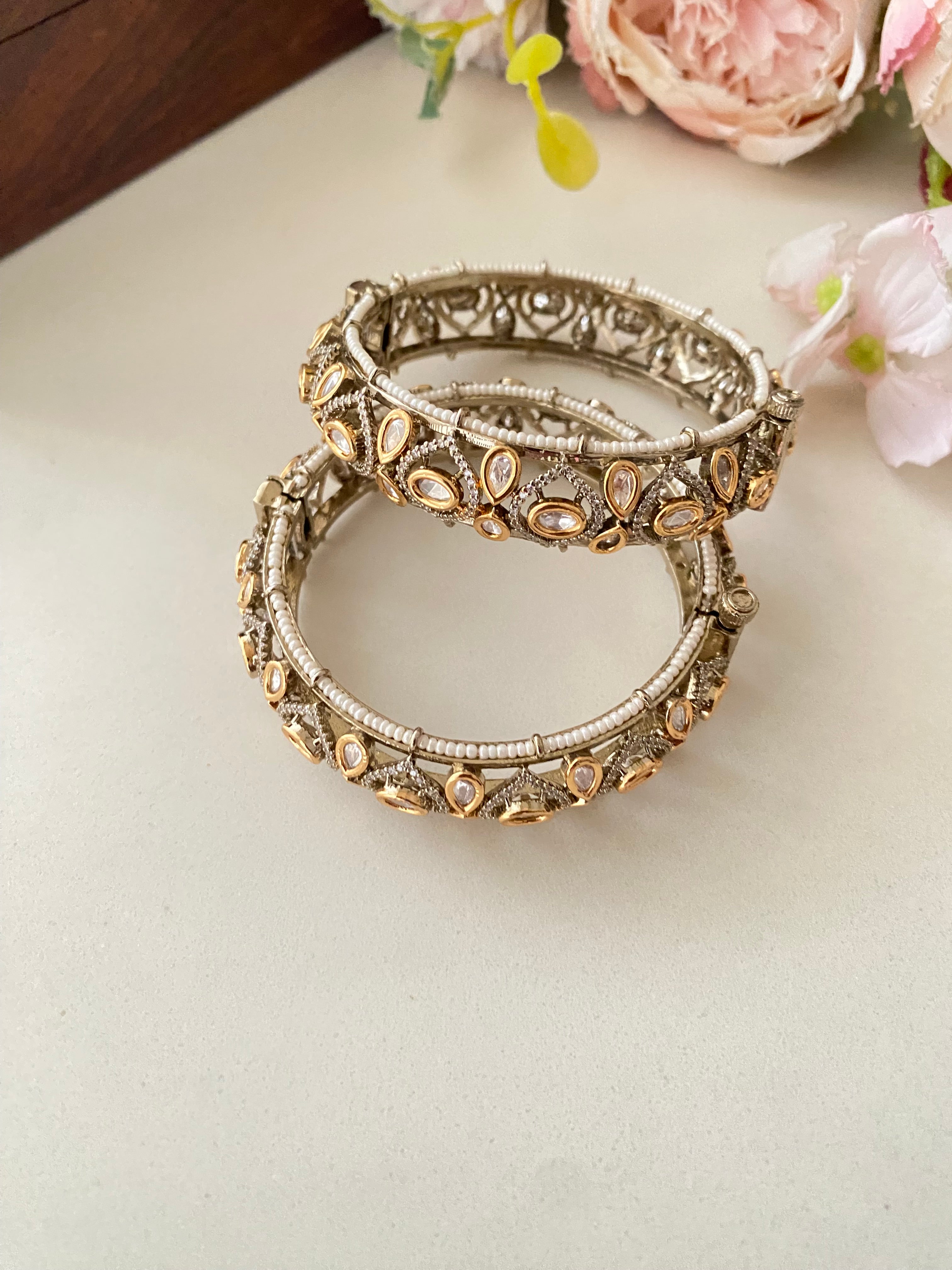 Dual plated Moissanite Bangles