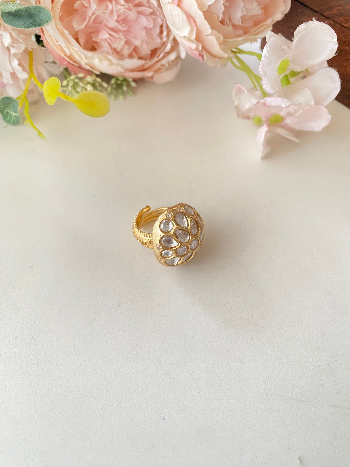 Gold plated Moissanite Ring