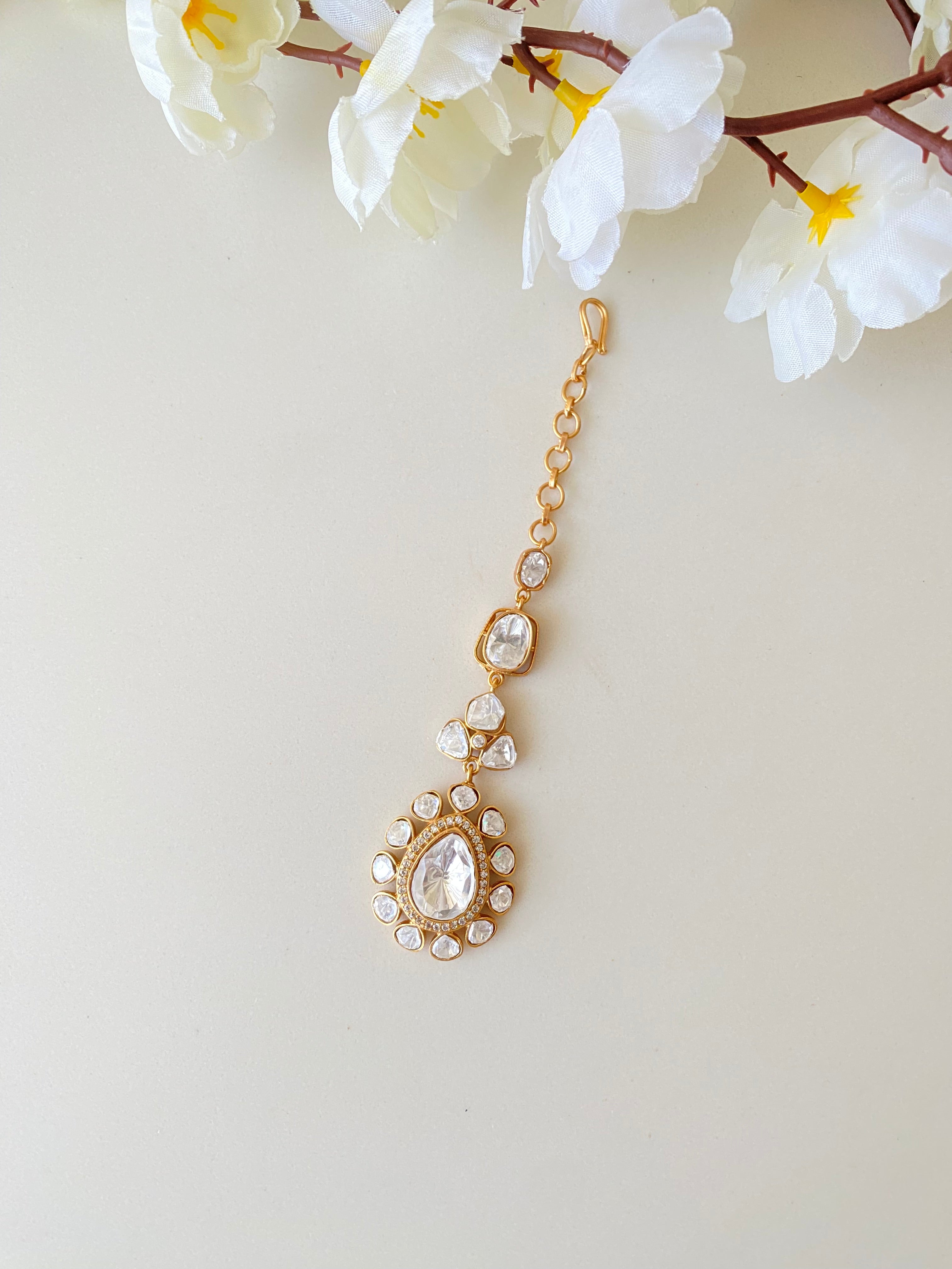Gold plated Moissanite Tikka
