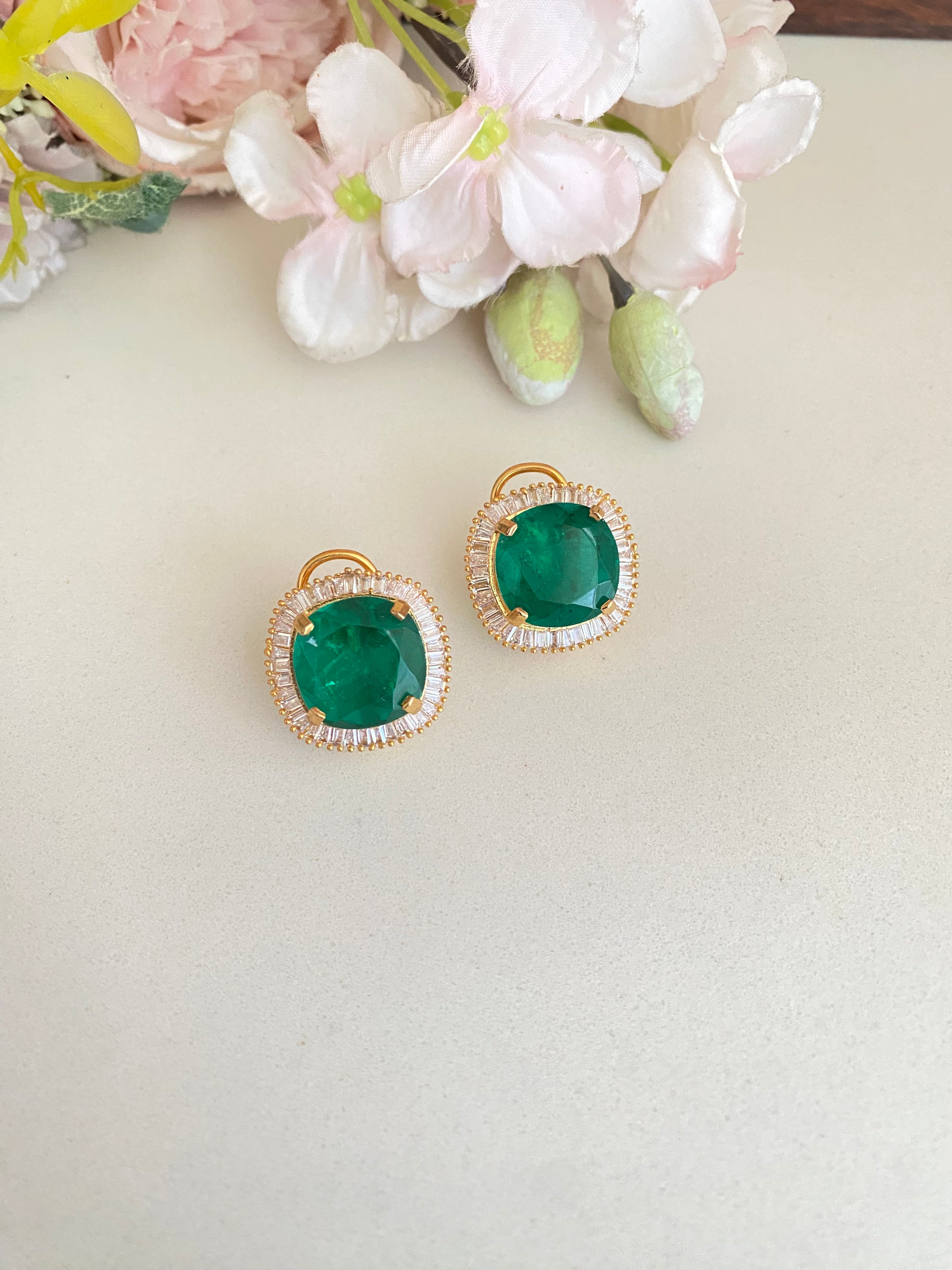 Green  Moissanite Studs