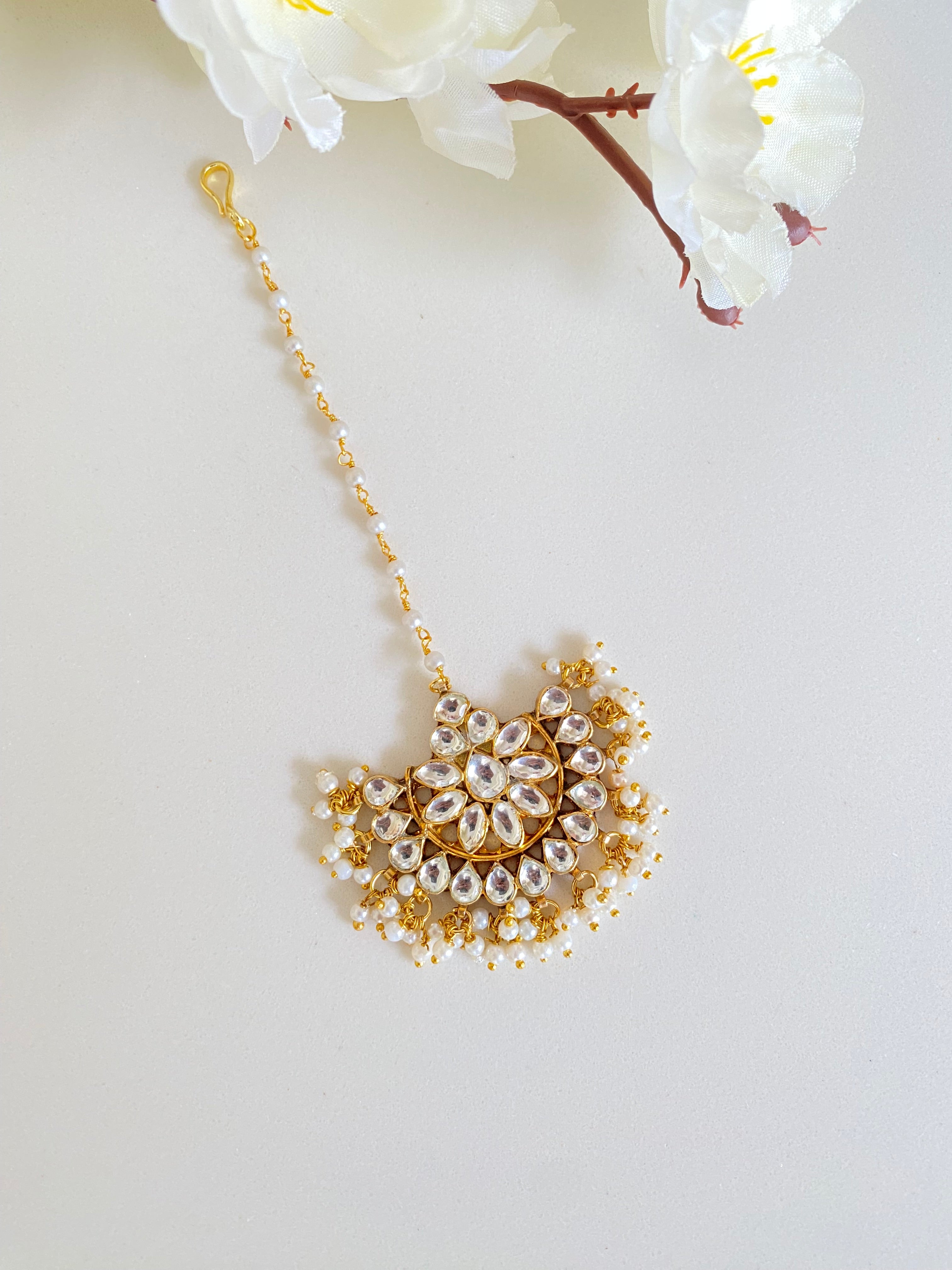 Gold Plated Kundan Tikka