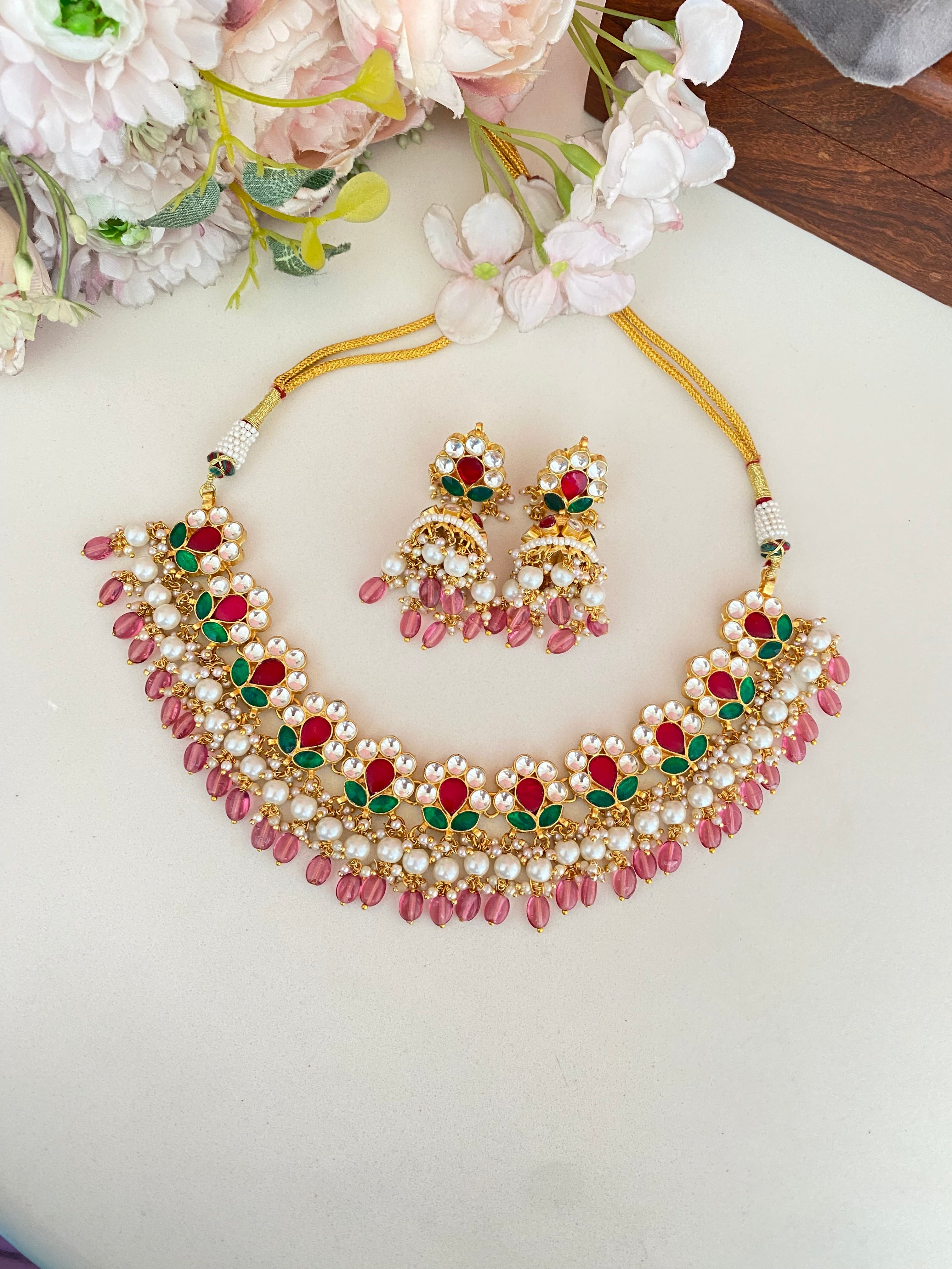 Gold plated Kundan Choker Set