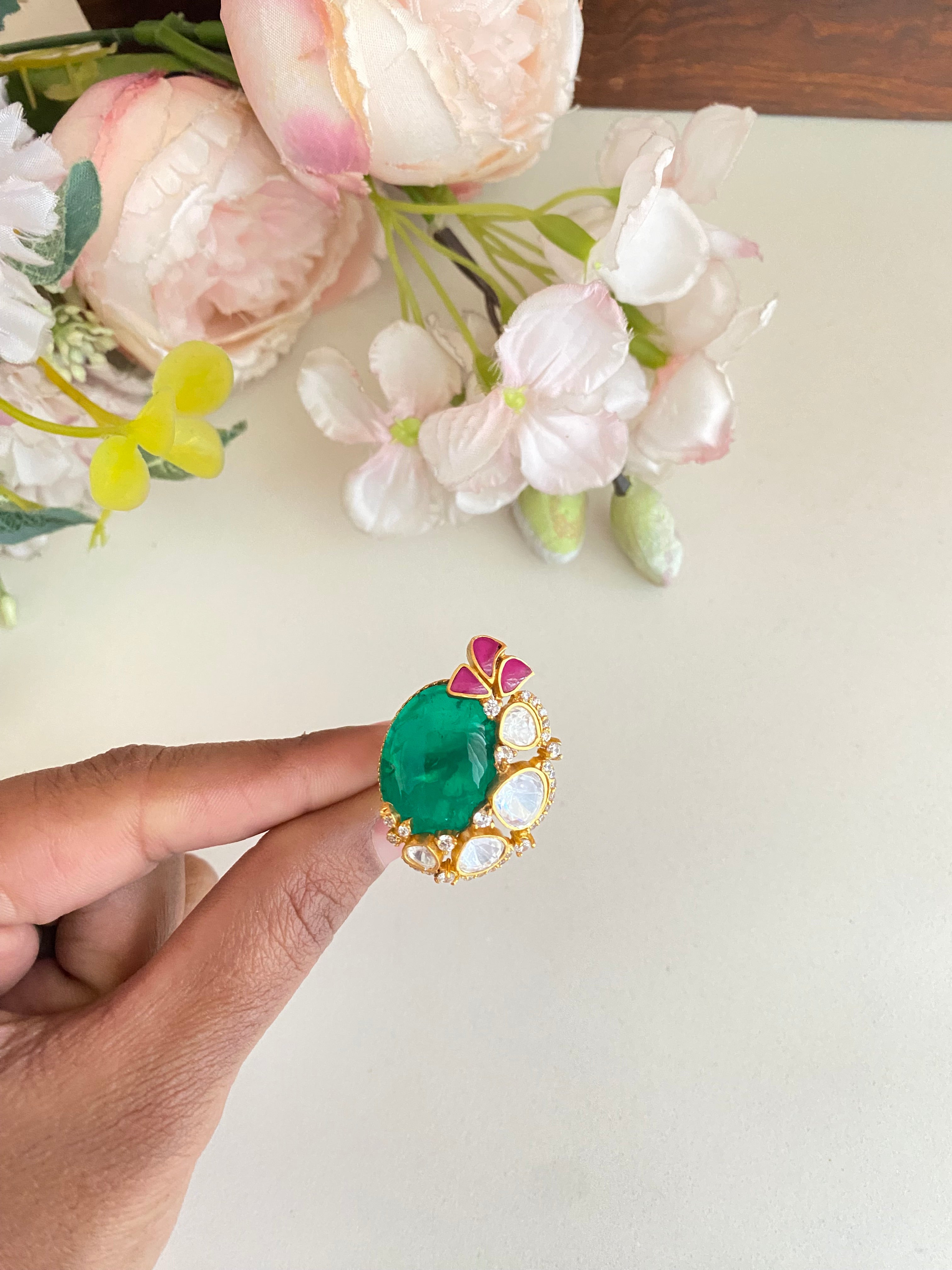 Gold plated Moissanite Ring