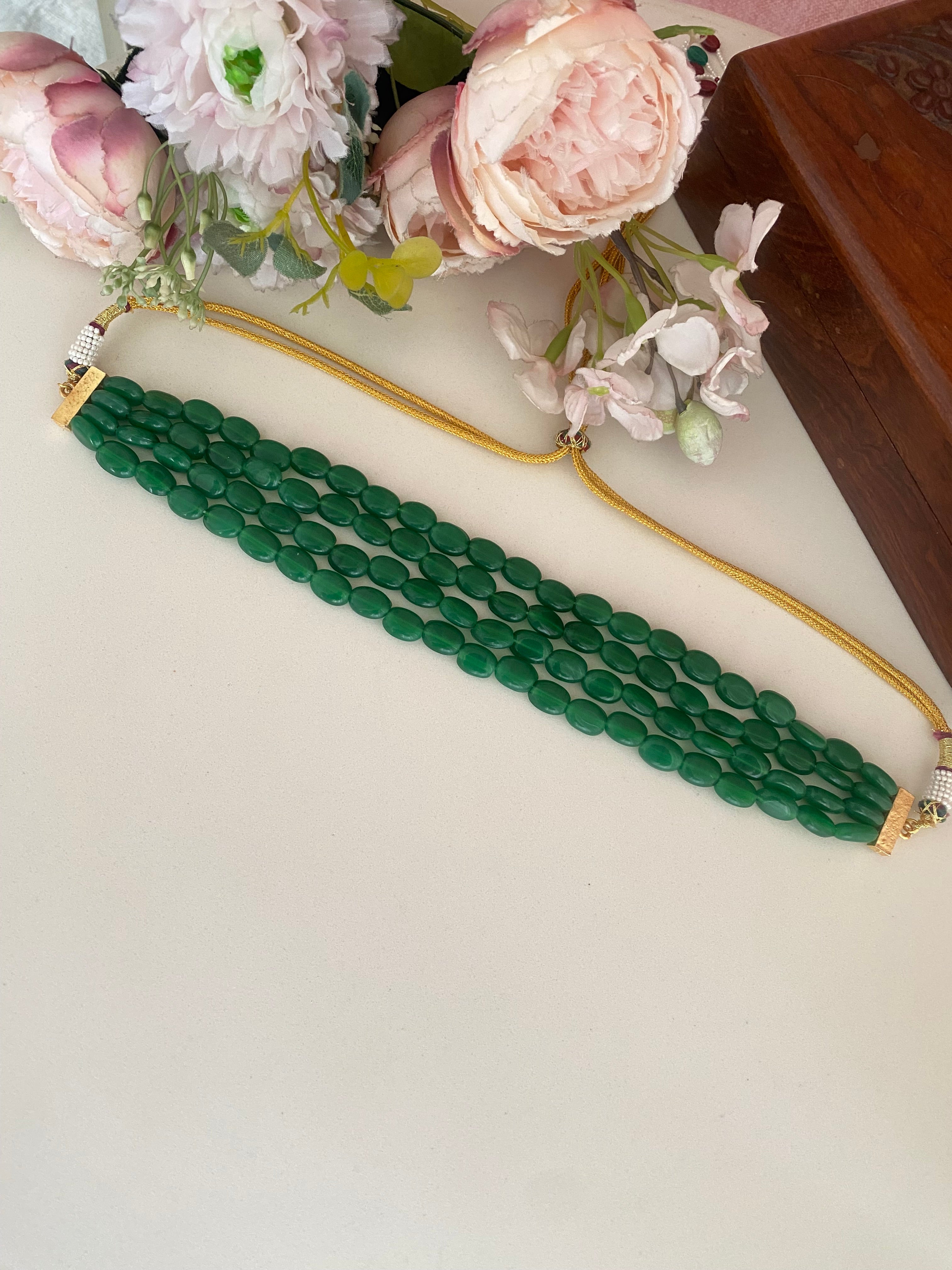 Green beads Choker