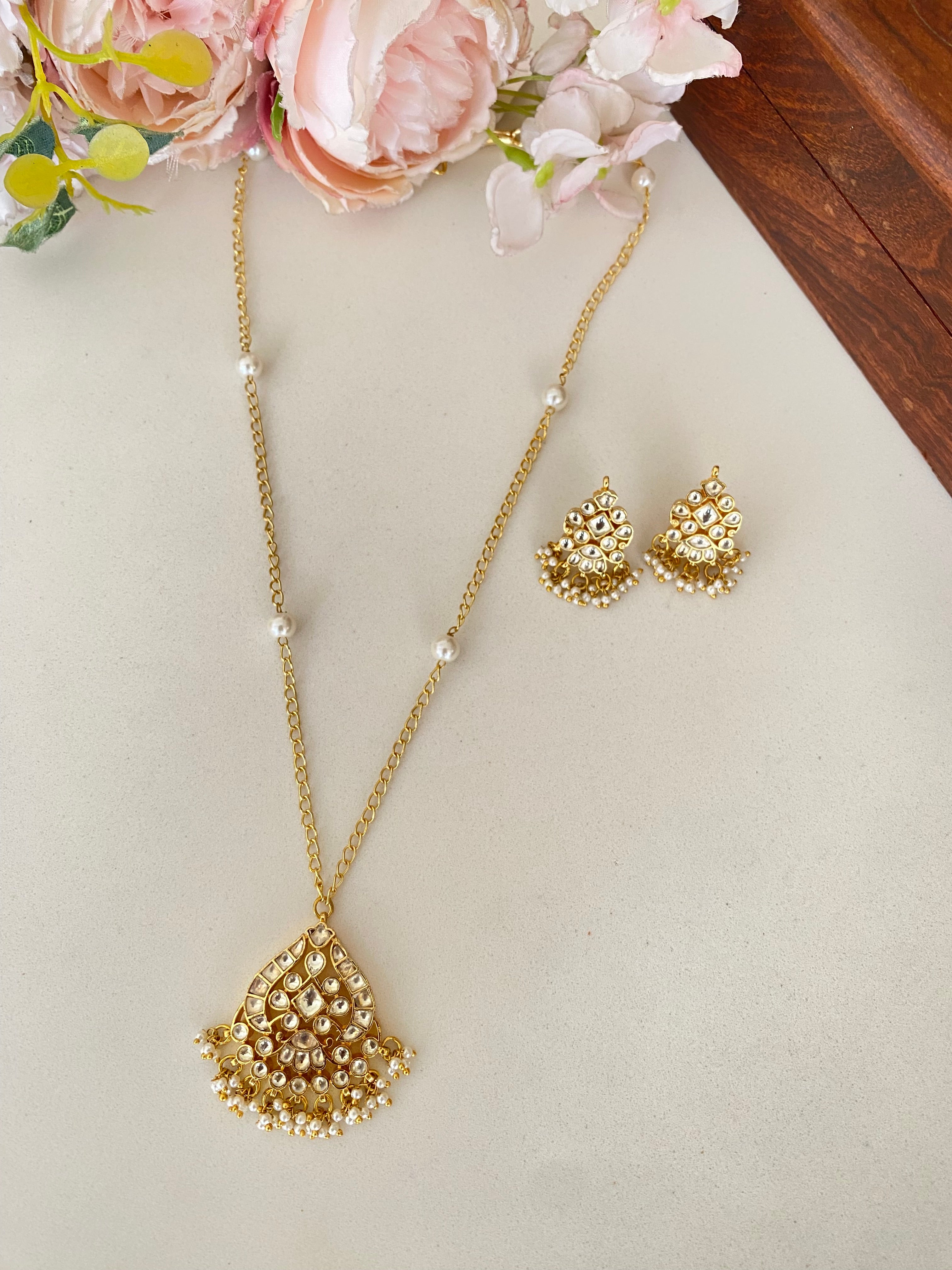Gold Plated Kundan Long set