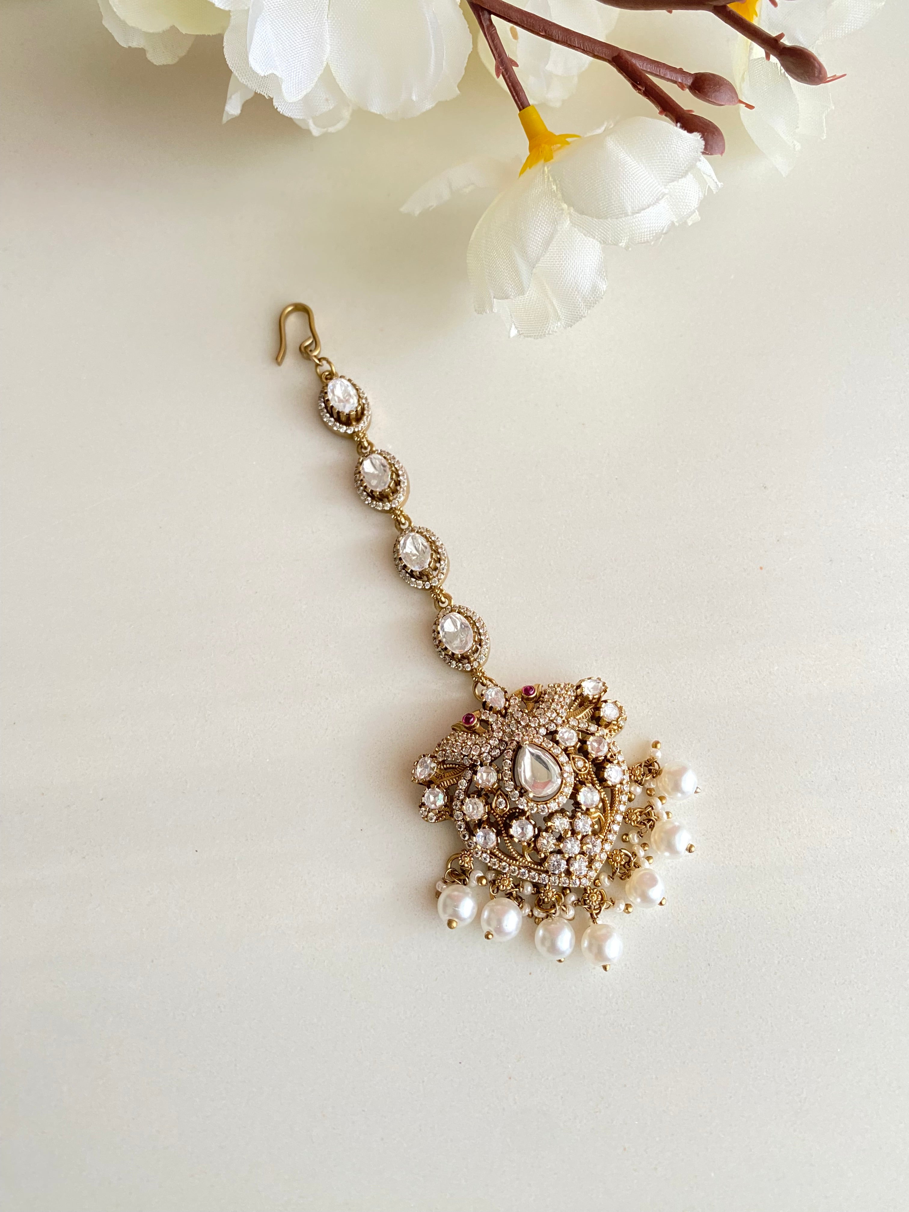 Silver plated Moissanite Tikka