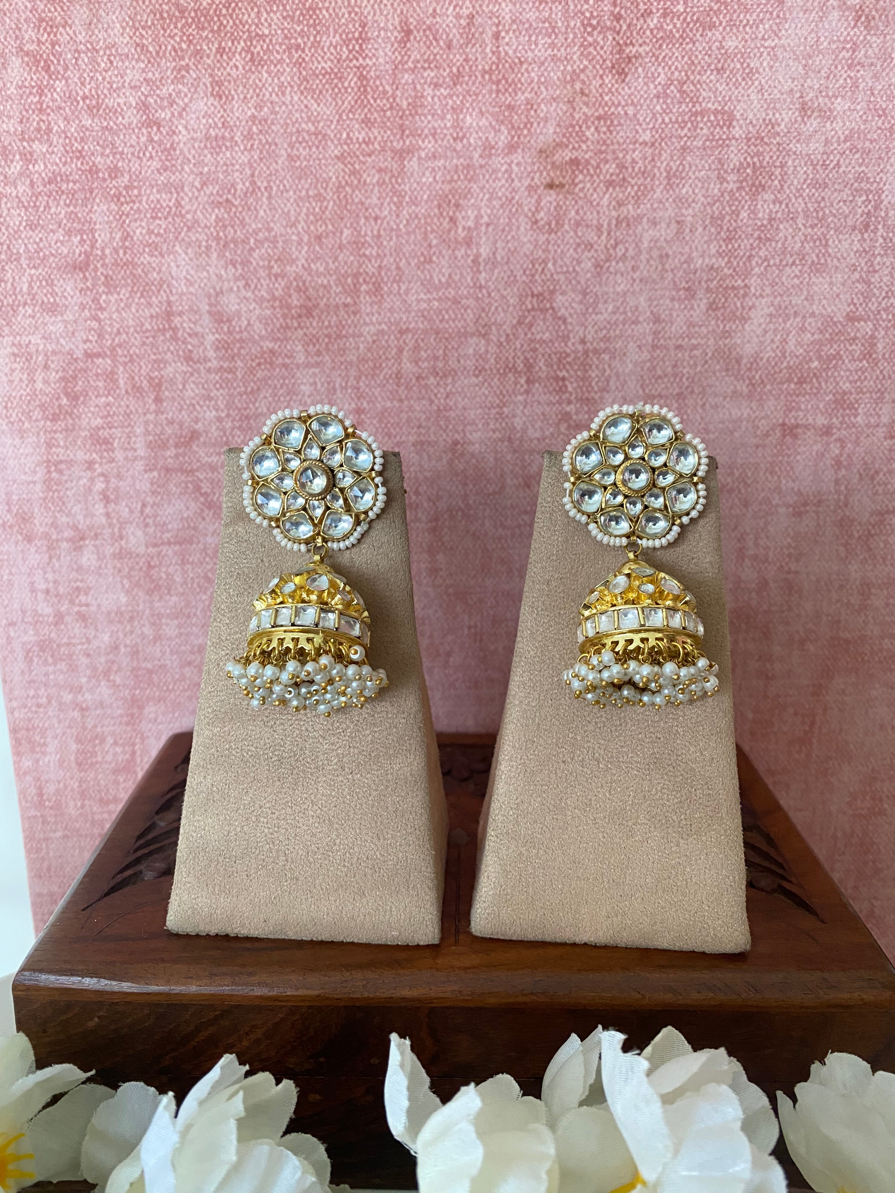 Gold Plated Kundan Jhumka