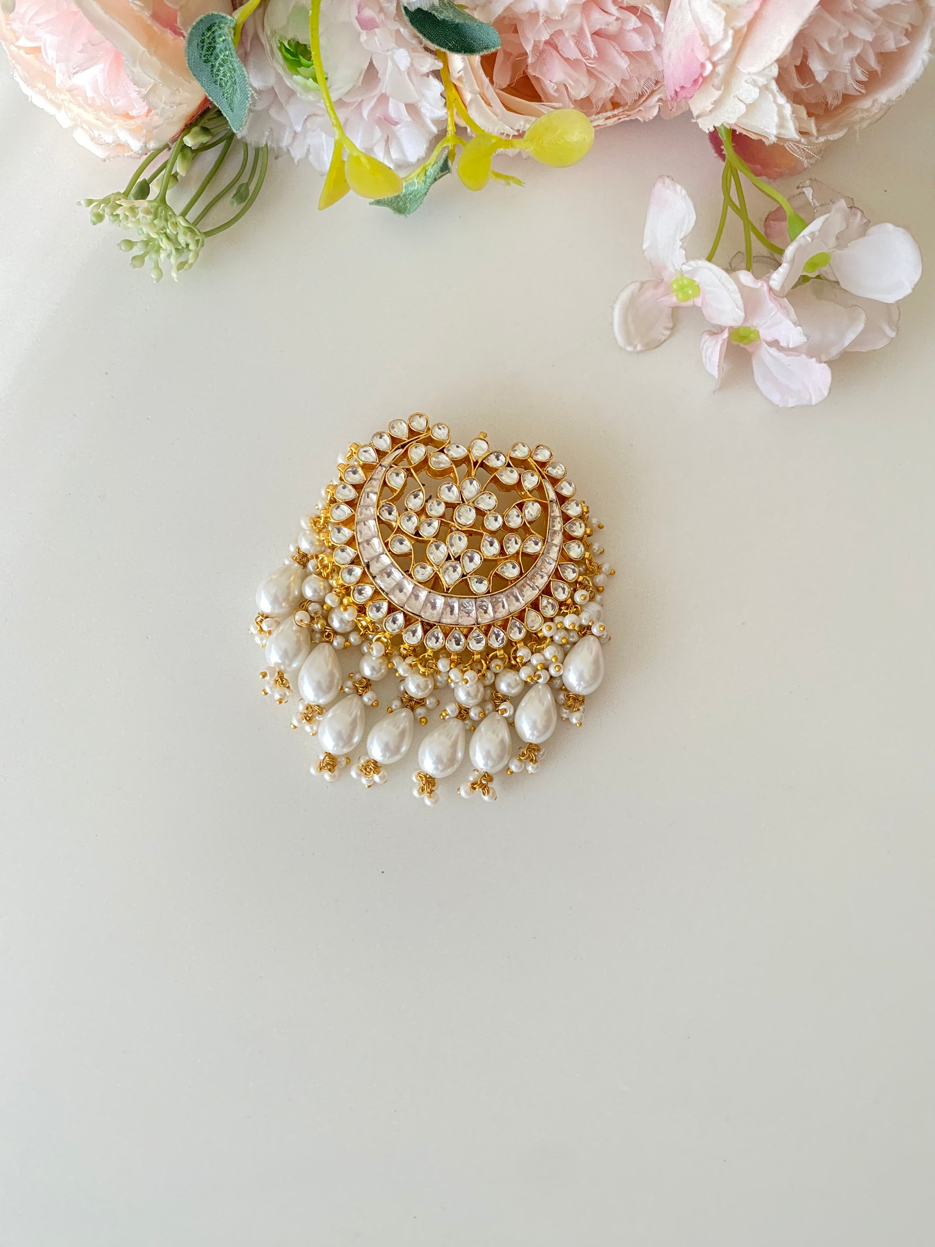 Gold Plated Kundan Juda Pin