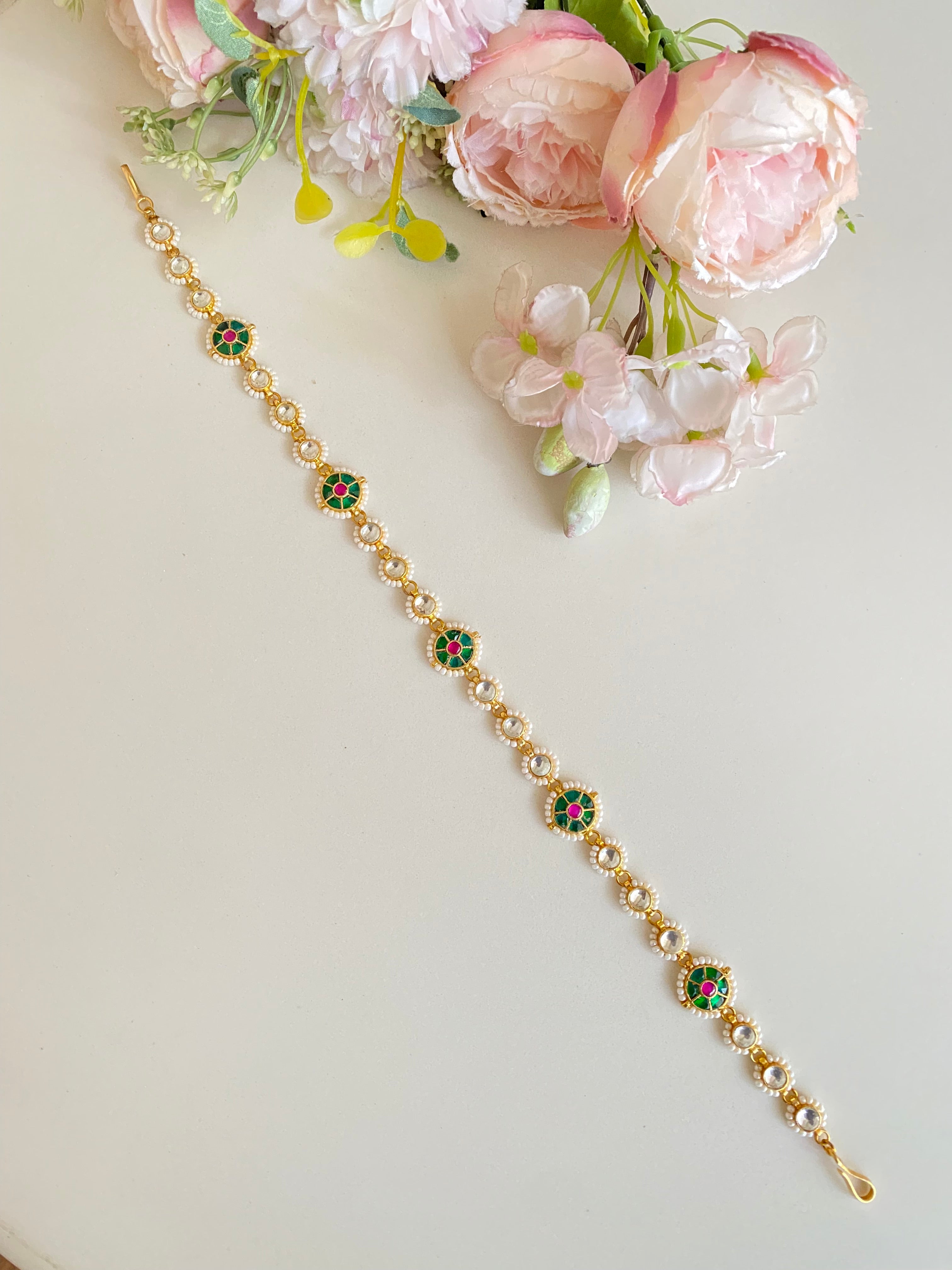 Gold Plated Kundan floral sheeshphool