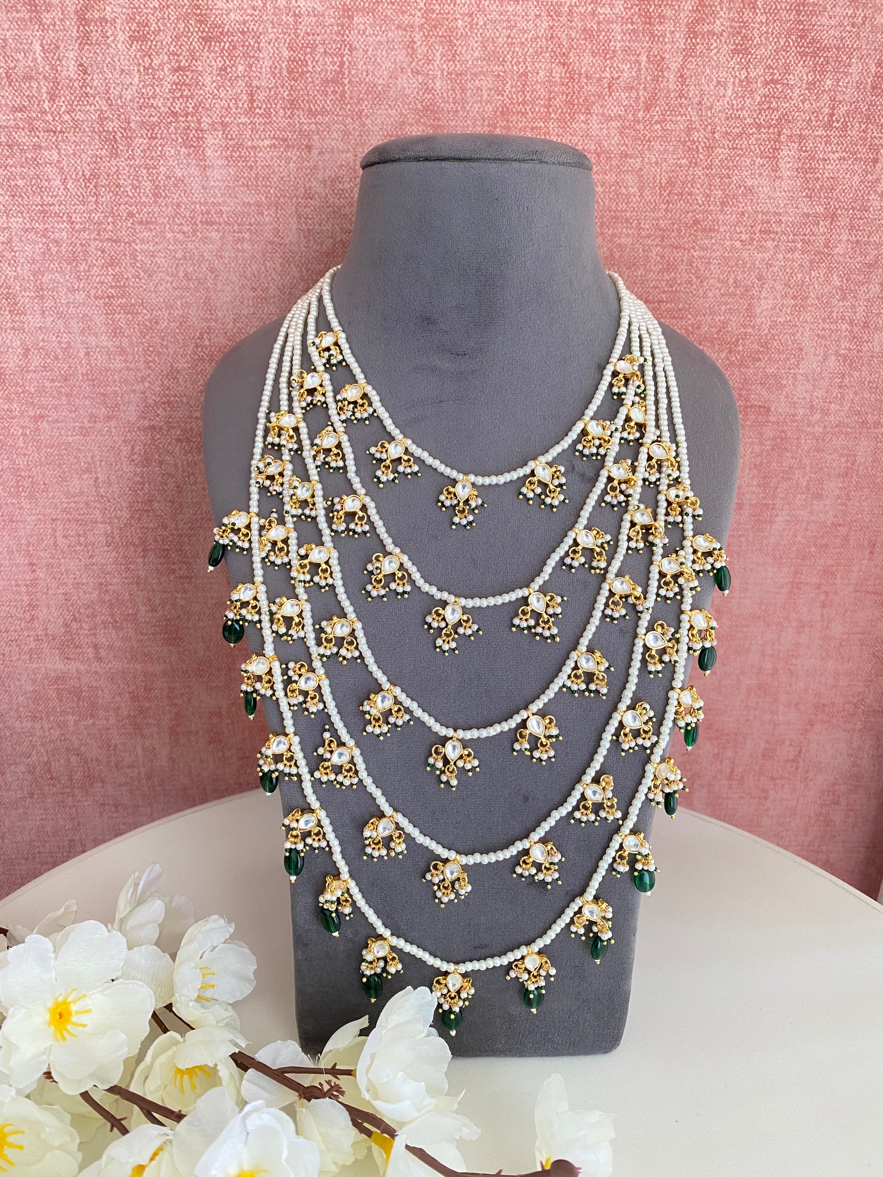 Five -Line gold plated Jadau Kundan Raani Haar/ Necklace