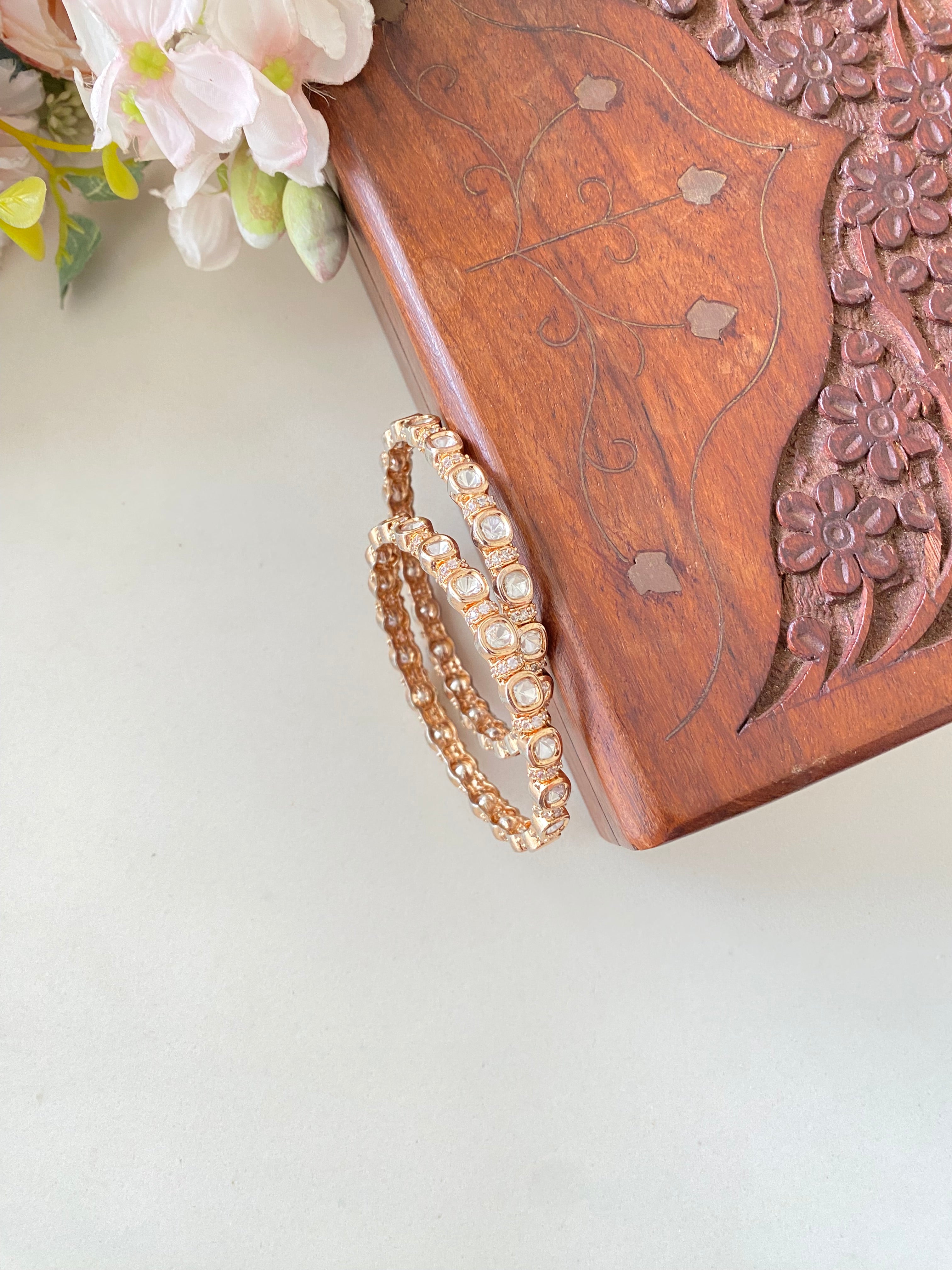Gold plated Moissanite Bangles