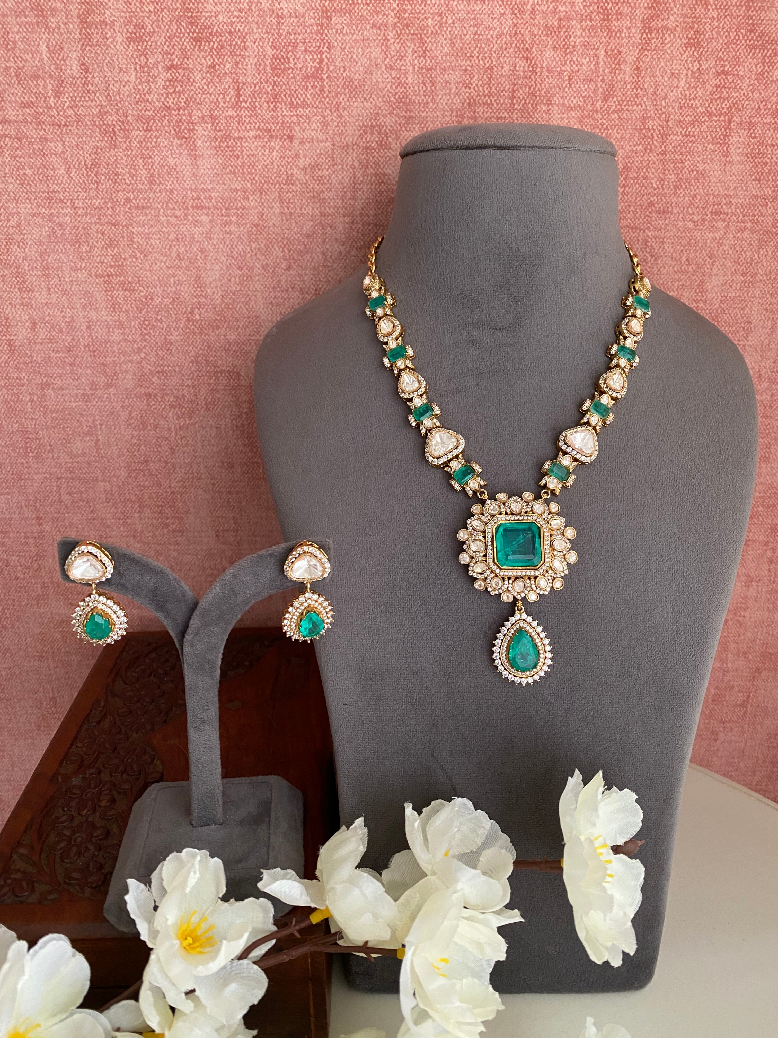 Moissanite Long necklace set
