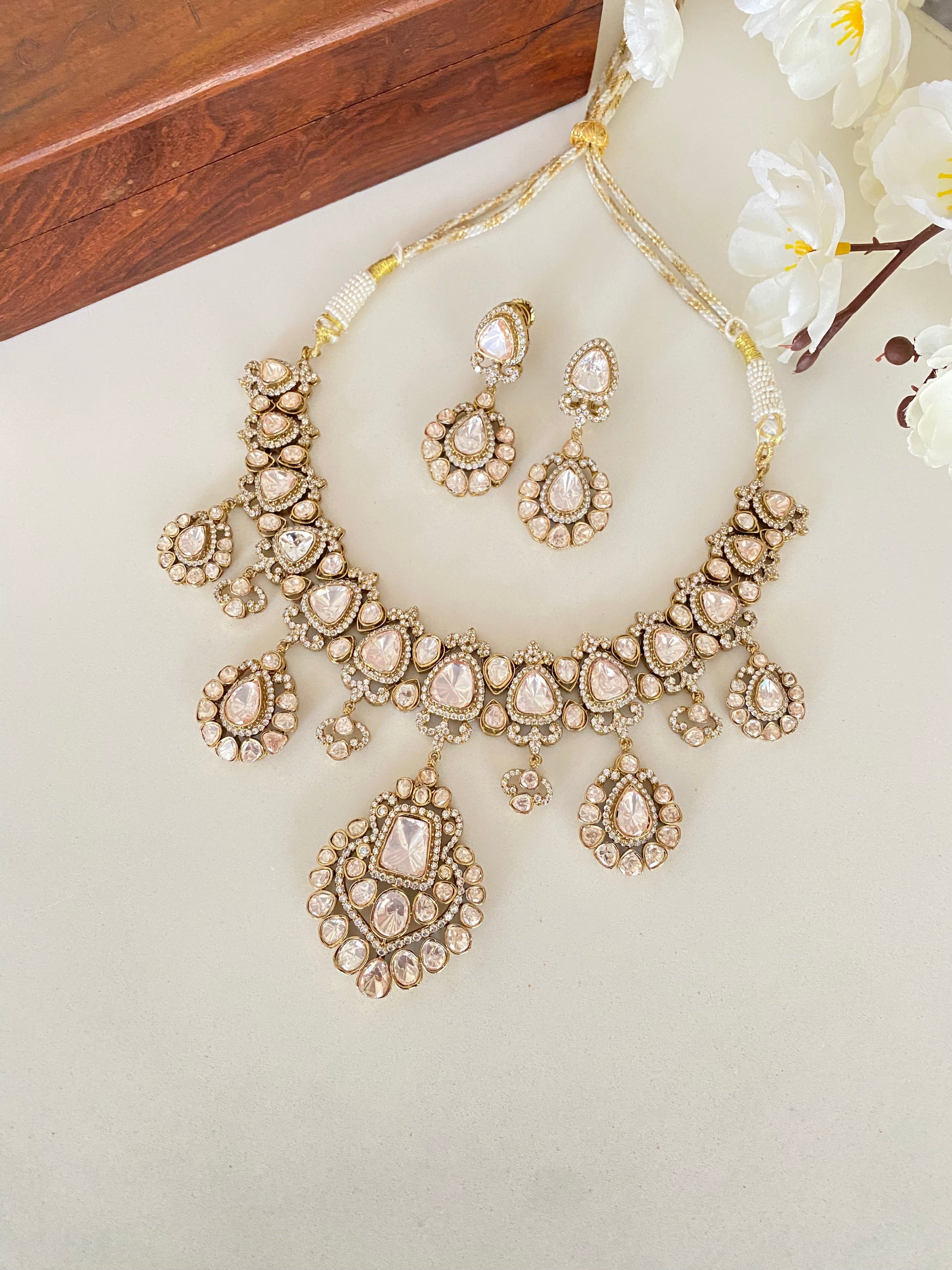 Victorian Finish Moissanite Necklace Set
