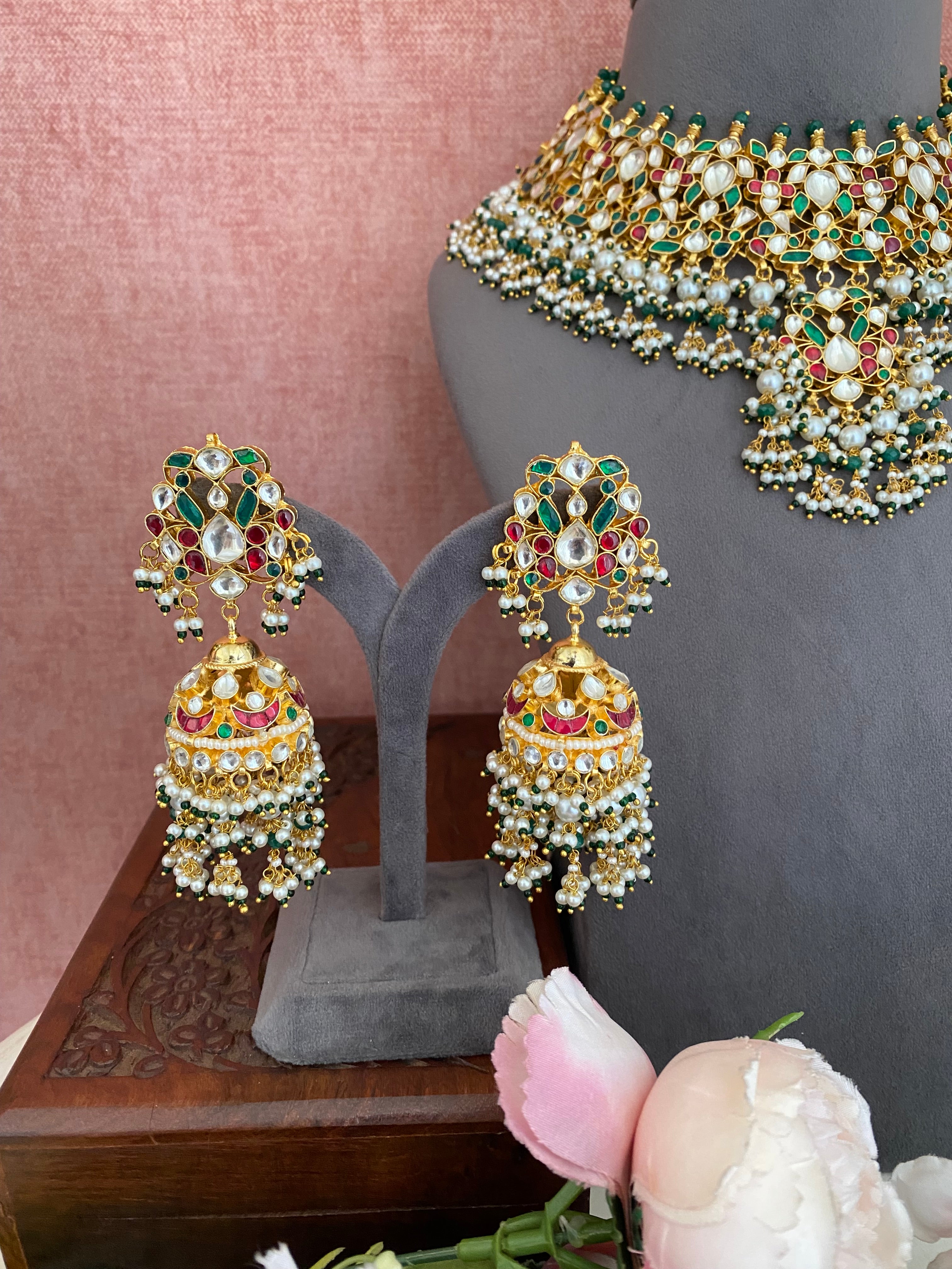 Kundan Multi color Bridal Necklace Set