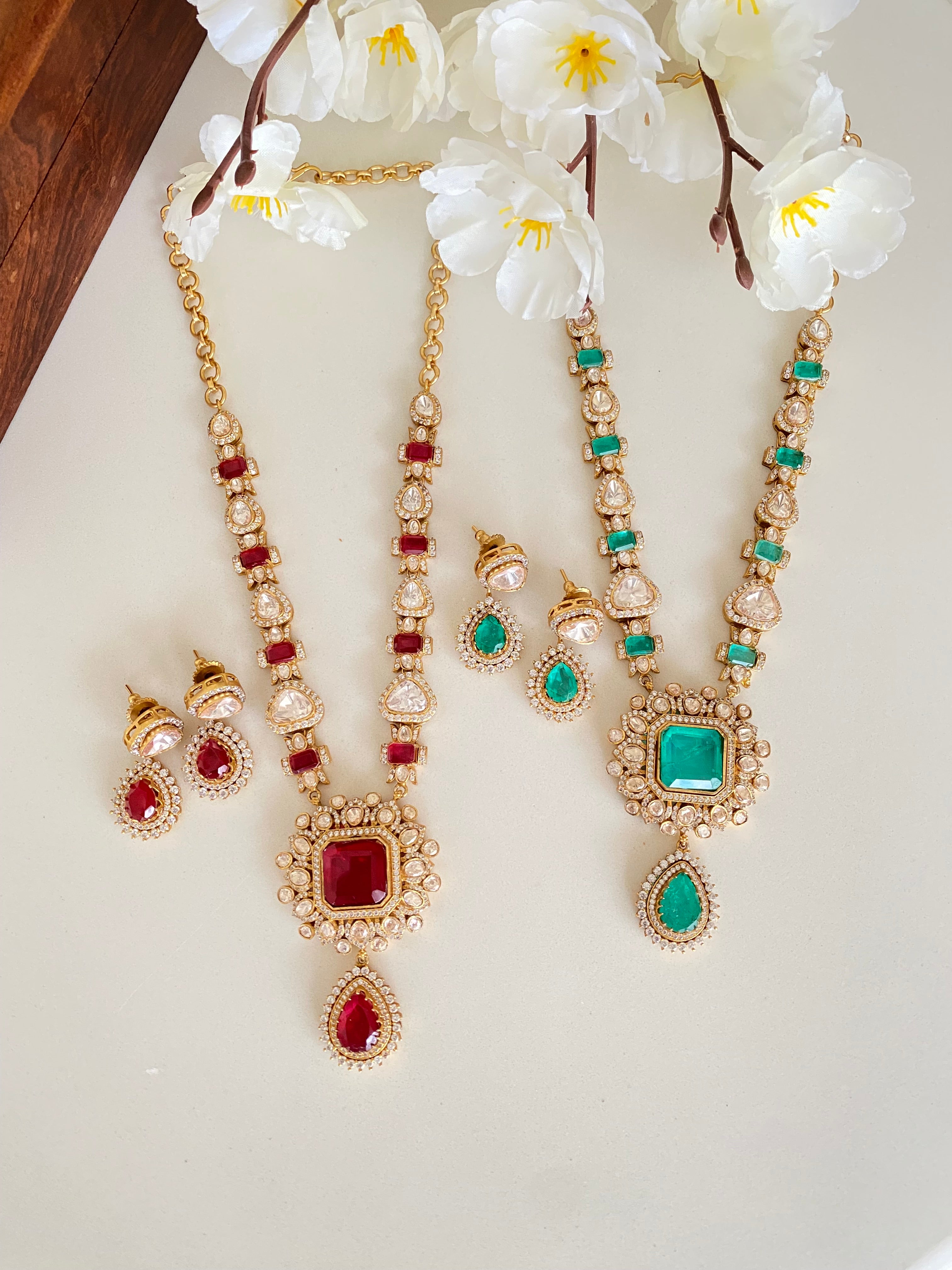 Moissanite Long necklace set