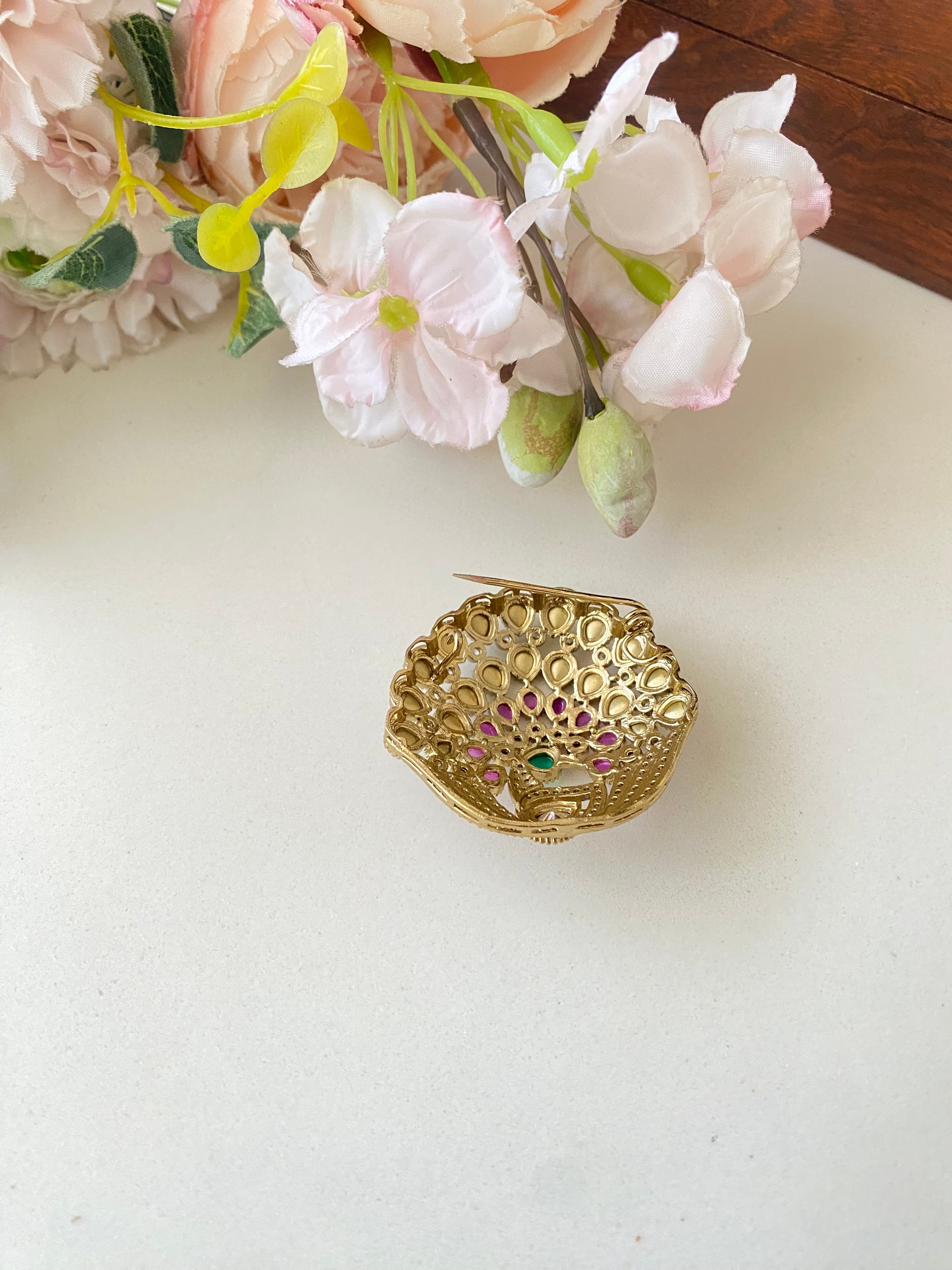 Moissanite Stone Brooch