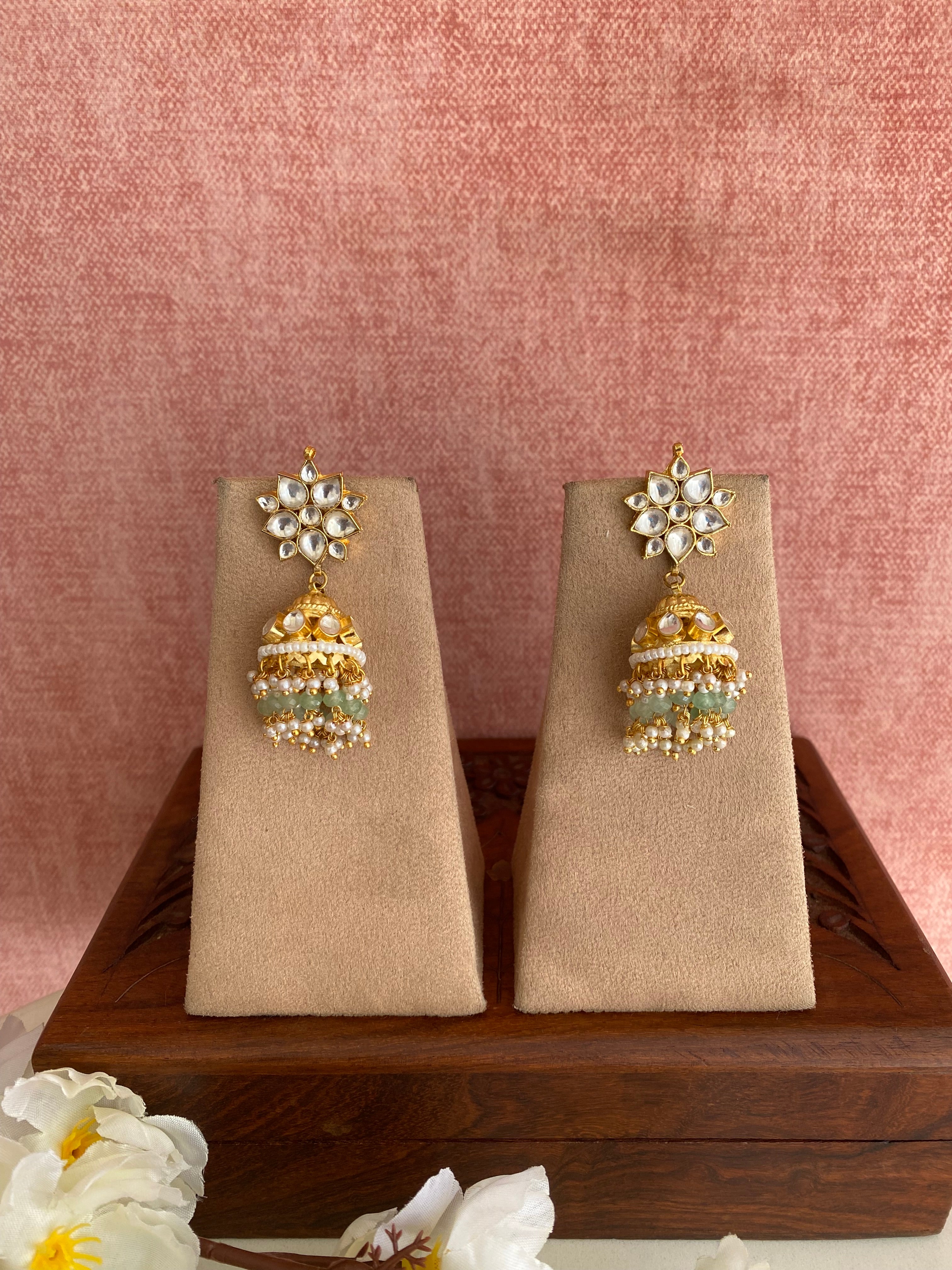Gold Plated Kundan Jhumka