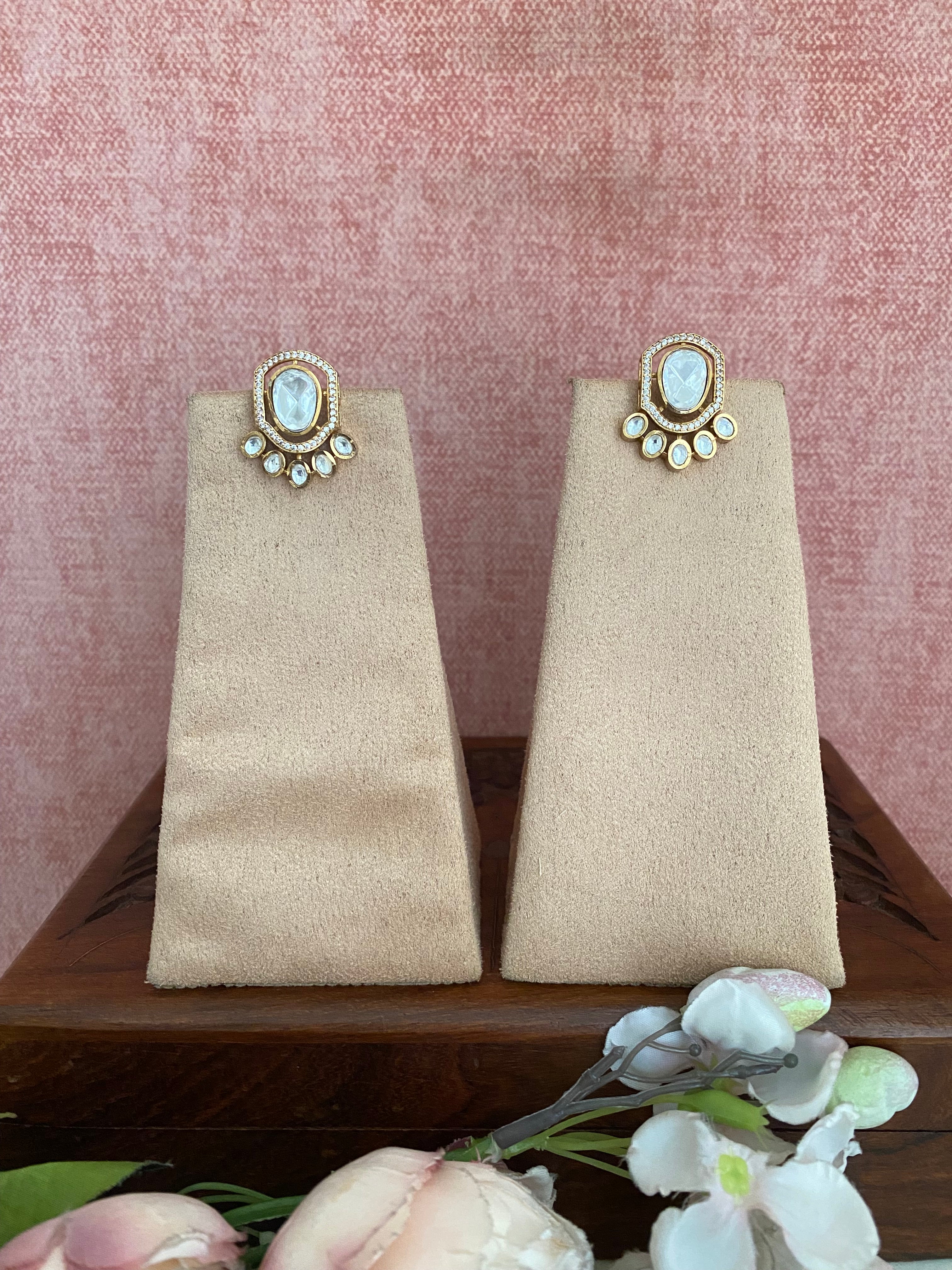 Gold plated Moissanite studs