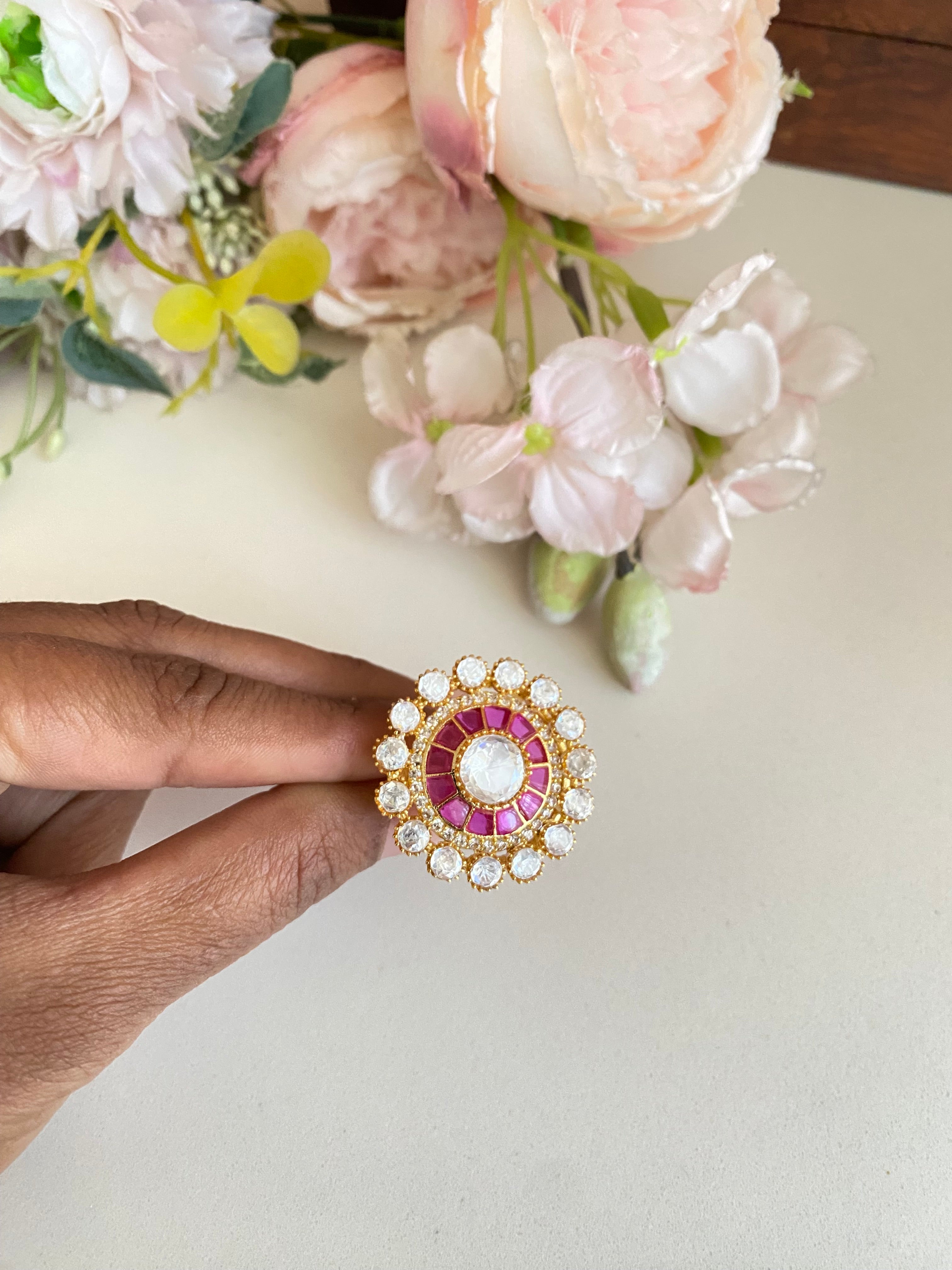 Gold plated Moissanite Ring