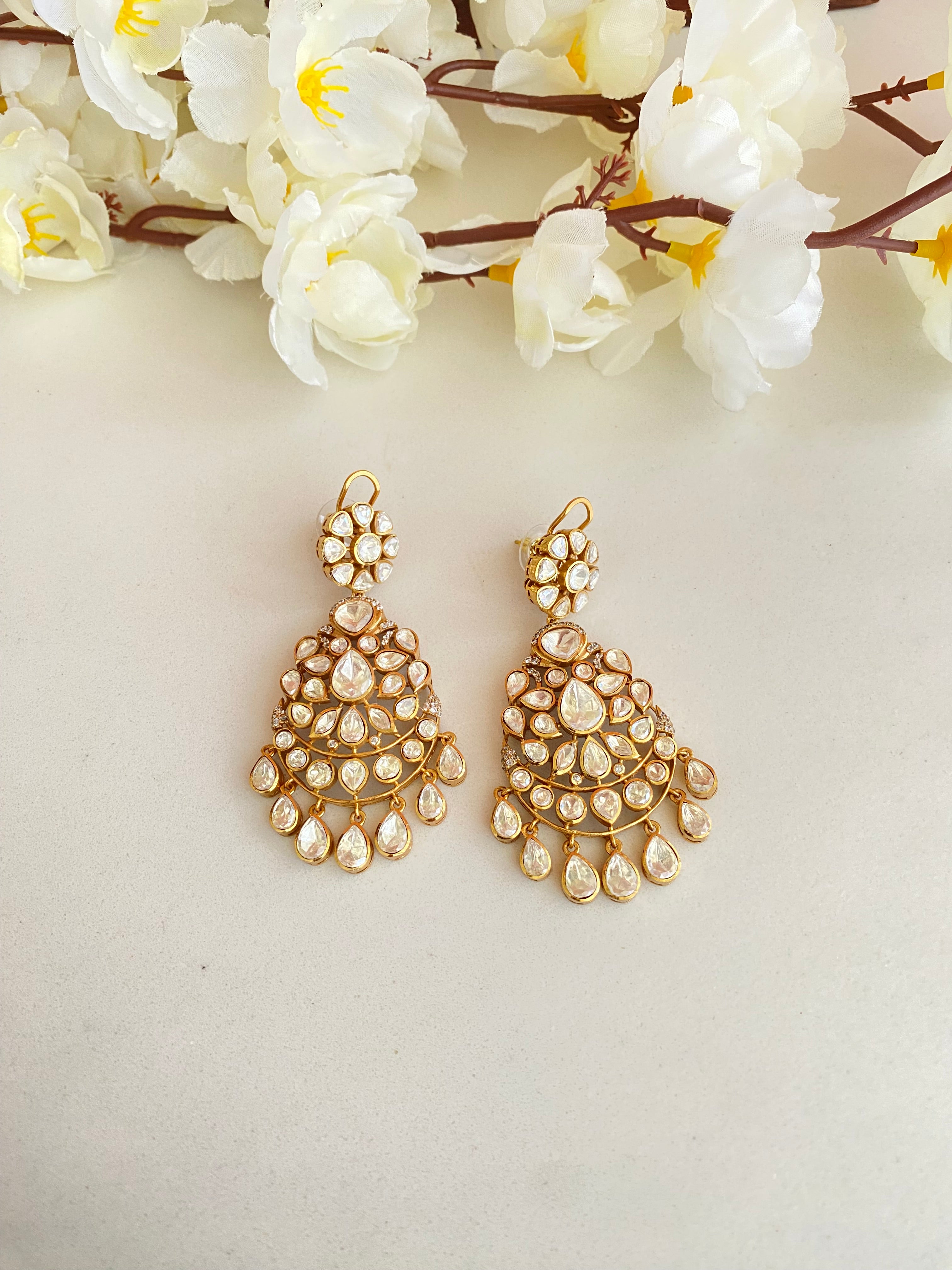Gold plated Moissanite Earrings