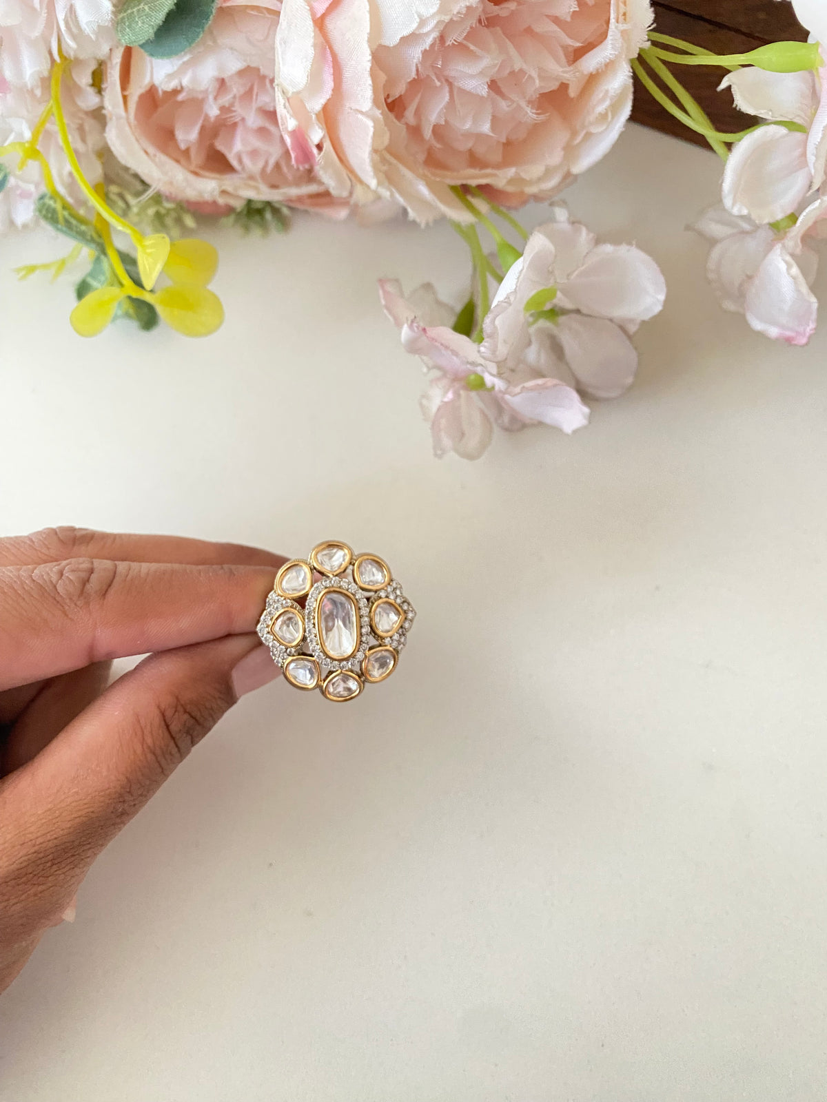 Gold plated Moissanite Ring