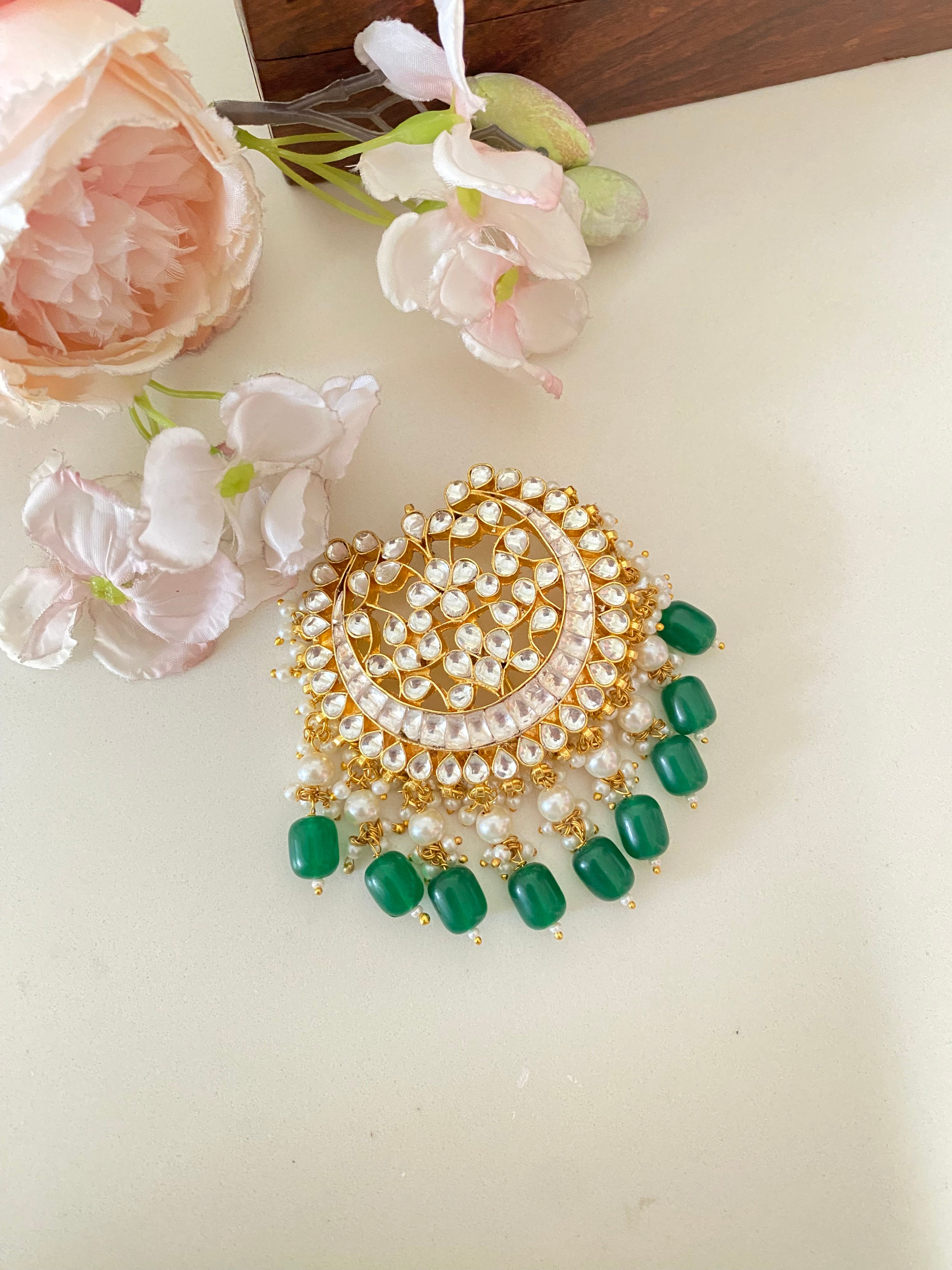 Gold Plated Kundan Juda Pin