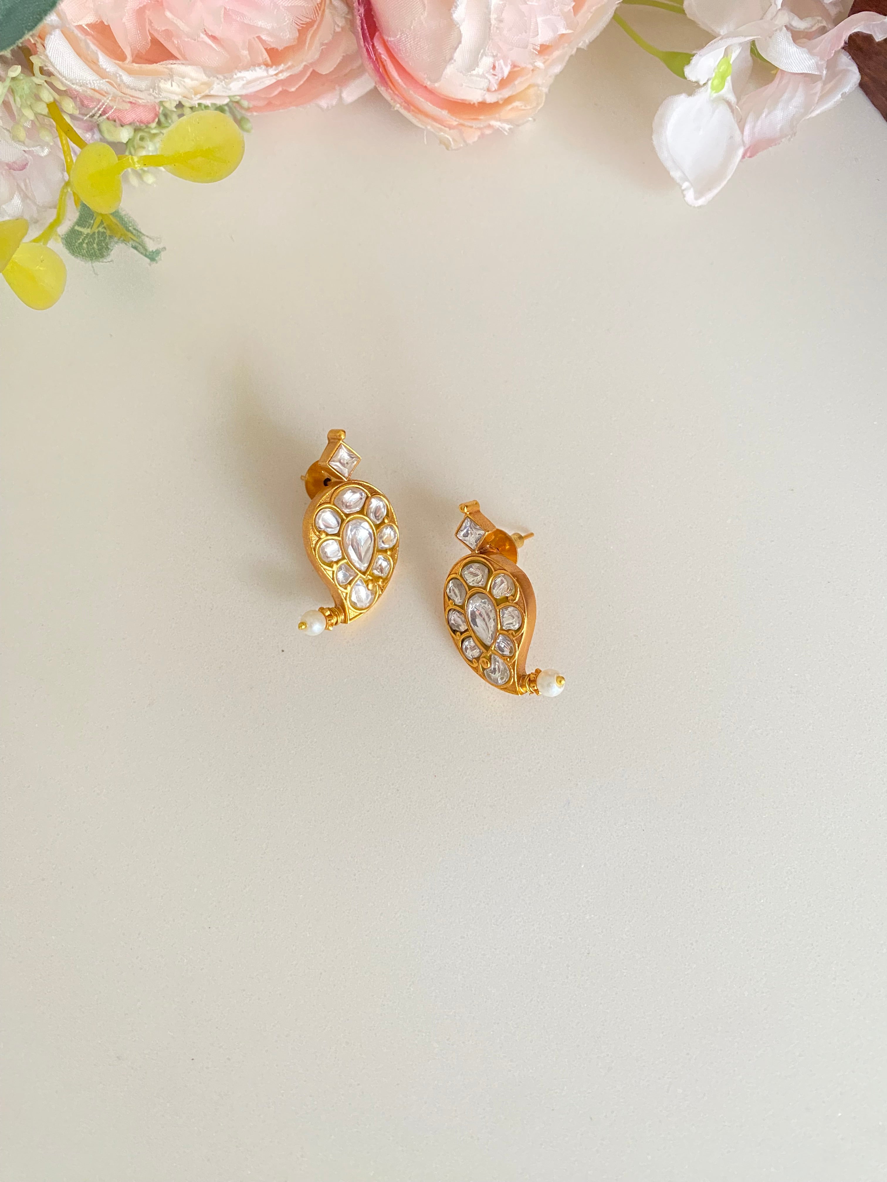 Gold Plated Kundan Studs