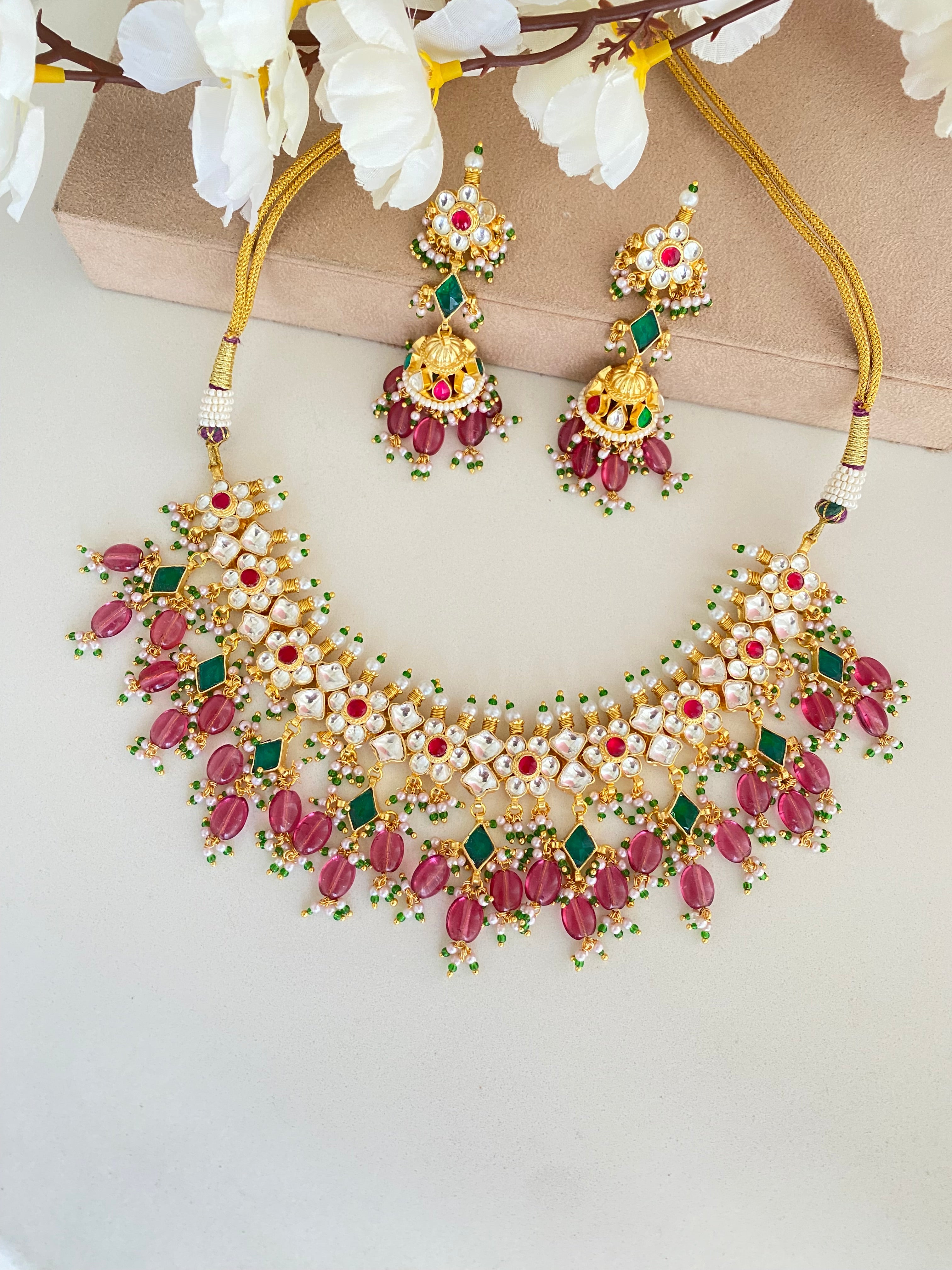 Gold plated Kundan Choker Set