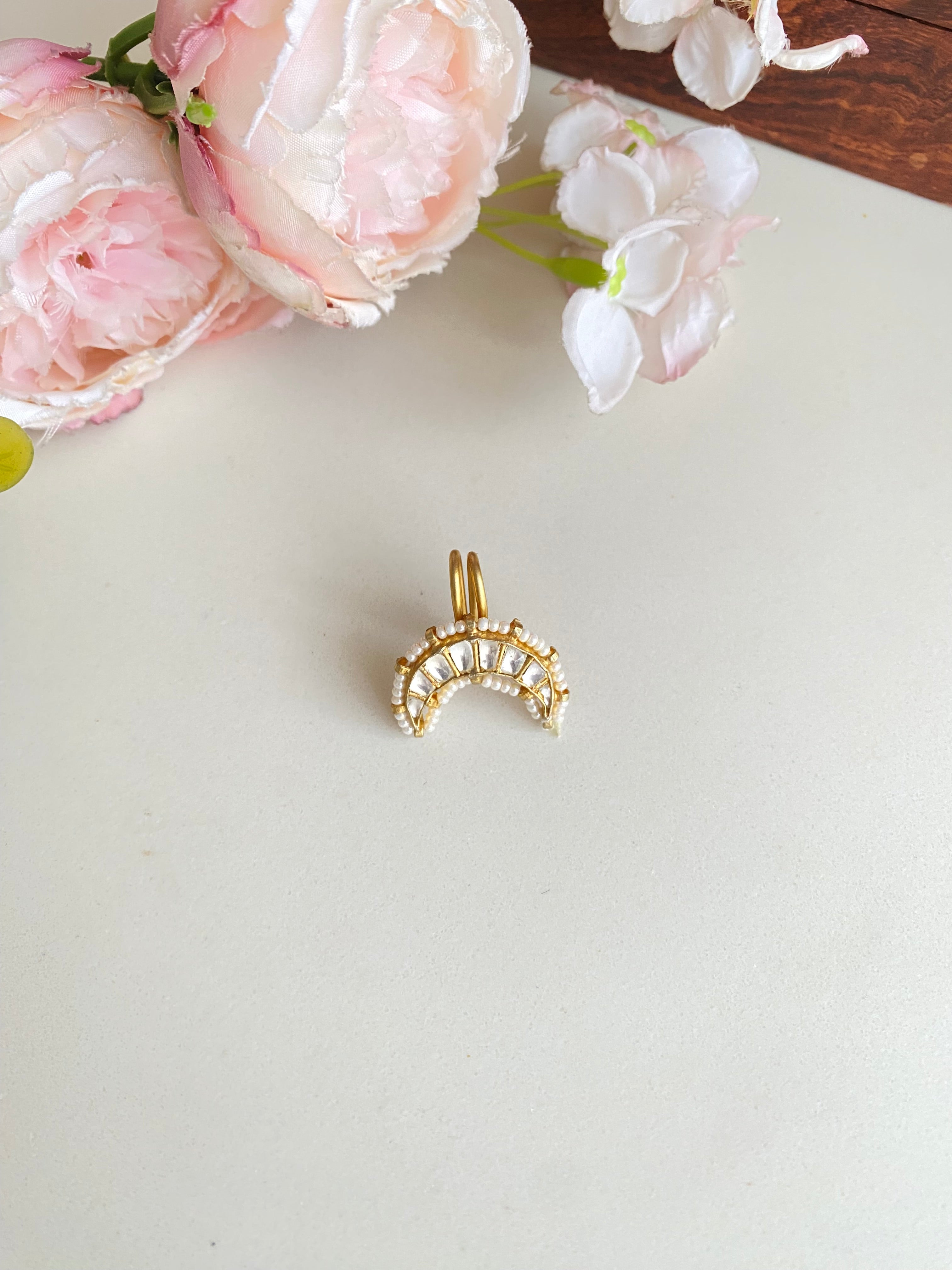 Gold Plated Kundan braid pin