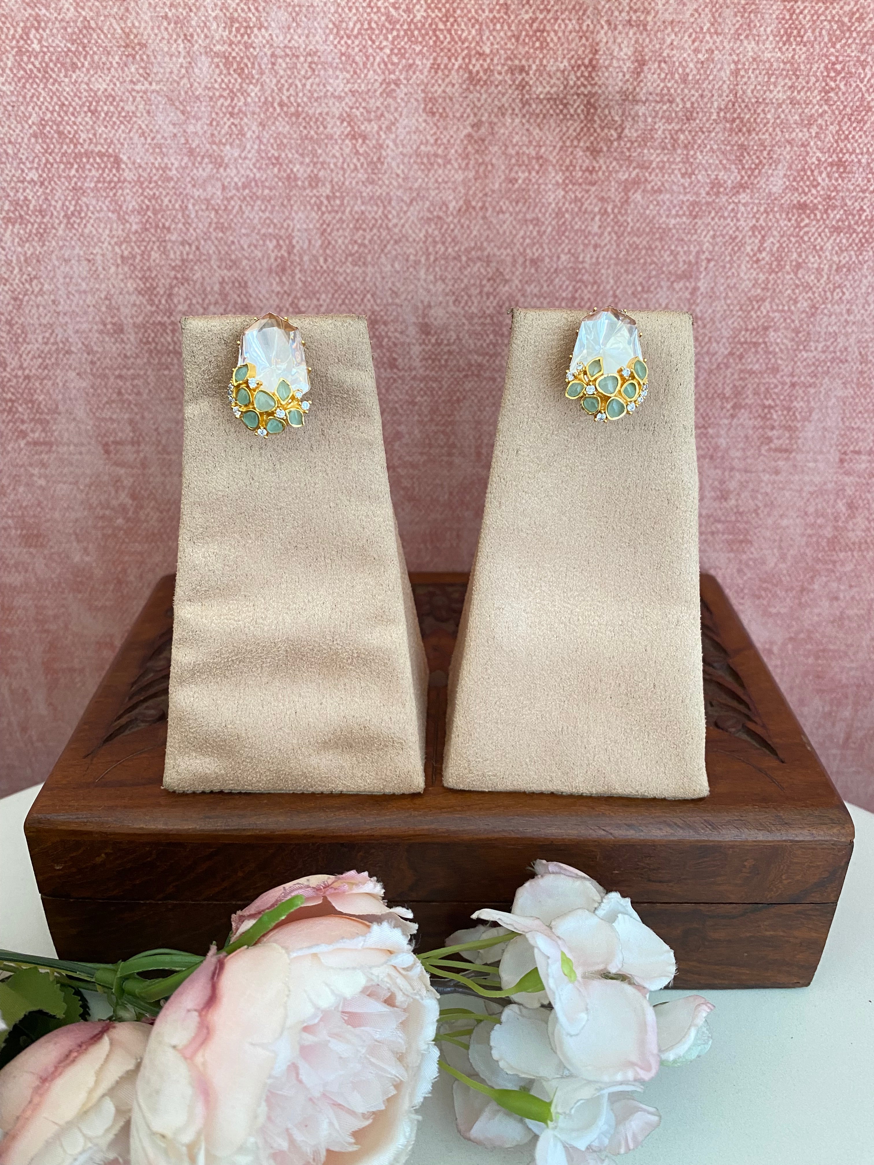 Gold plated Moissanite studs