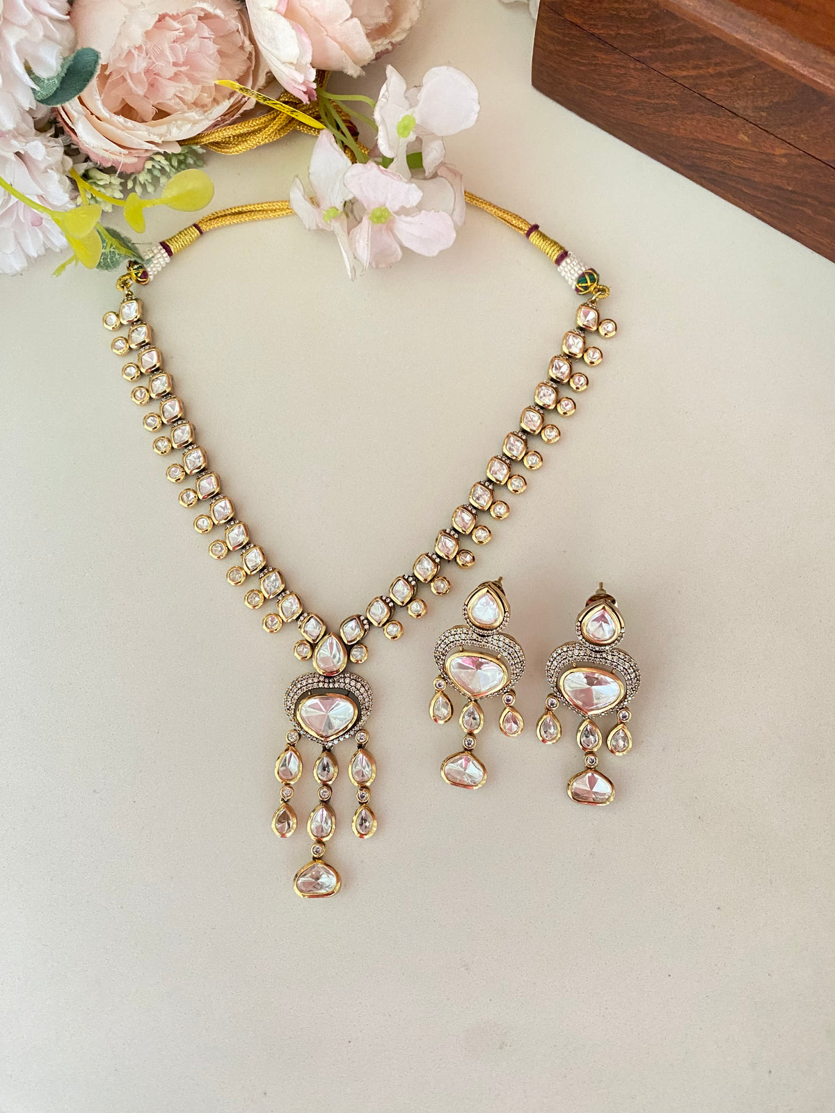 Moissanite Polki Necklace Set