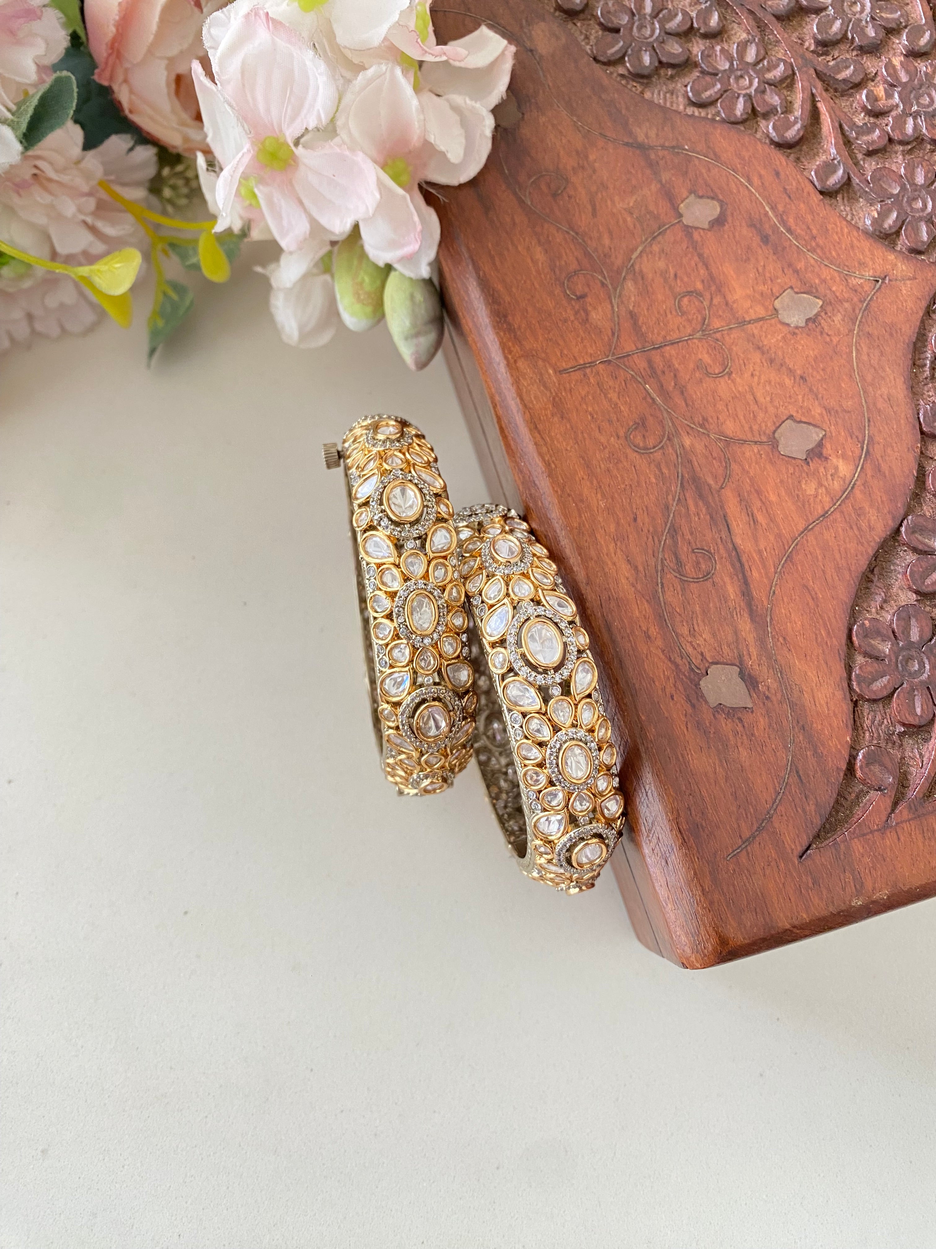 Gold plated Moissanite Bangles