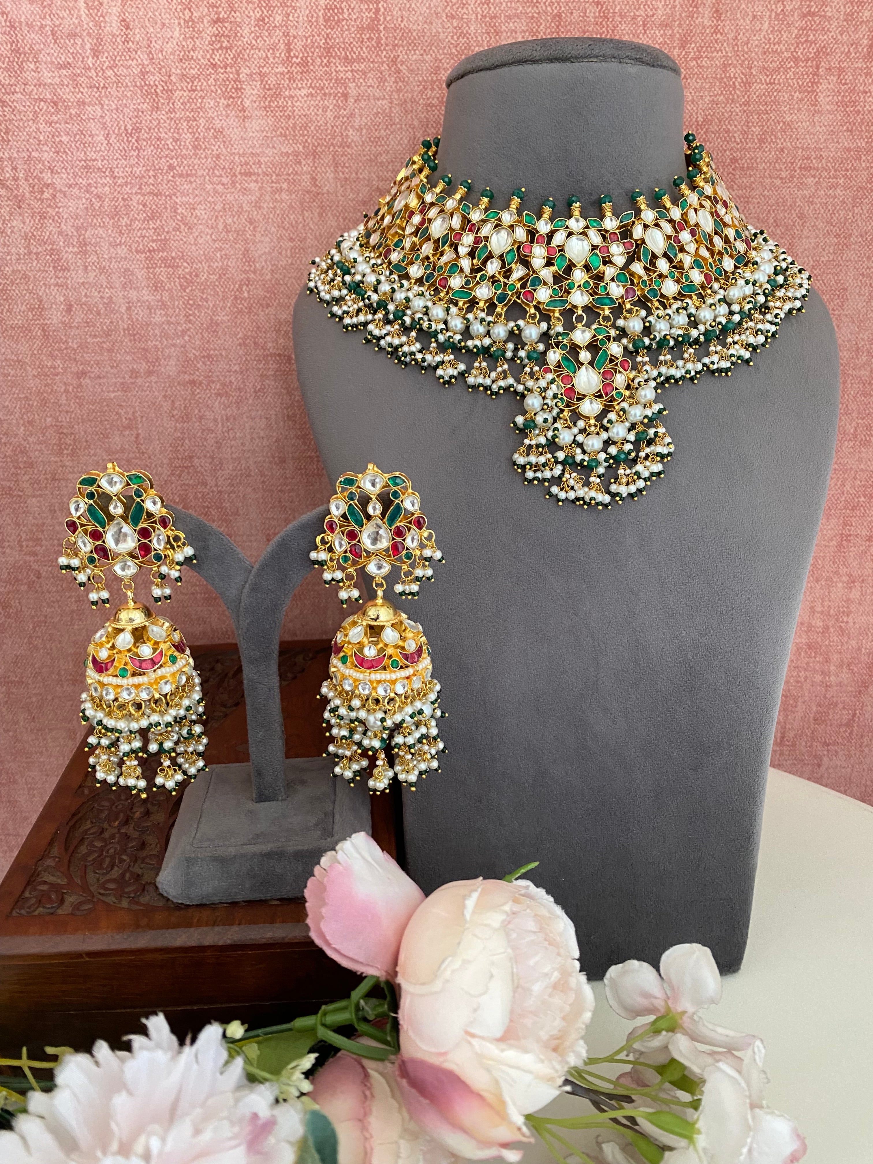 Kundan Multi color Bridal Necklace Set
