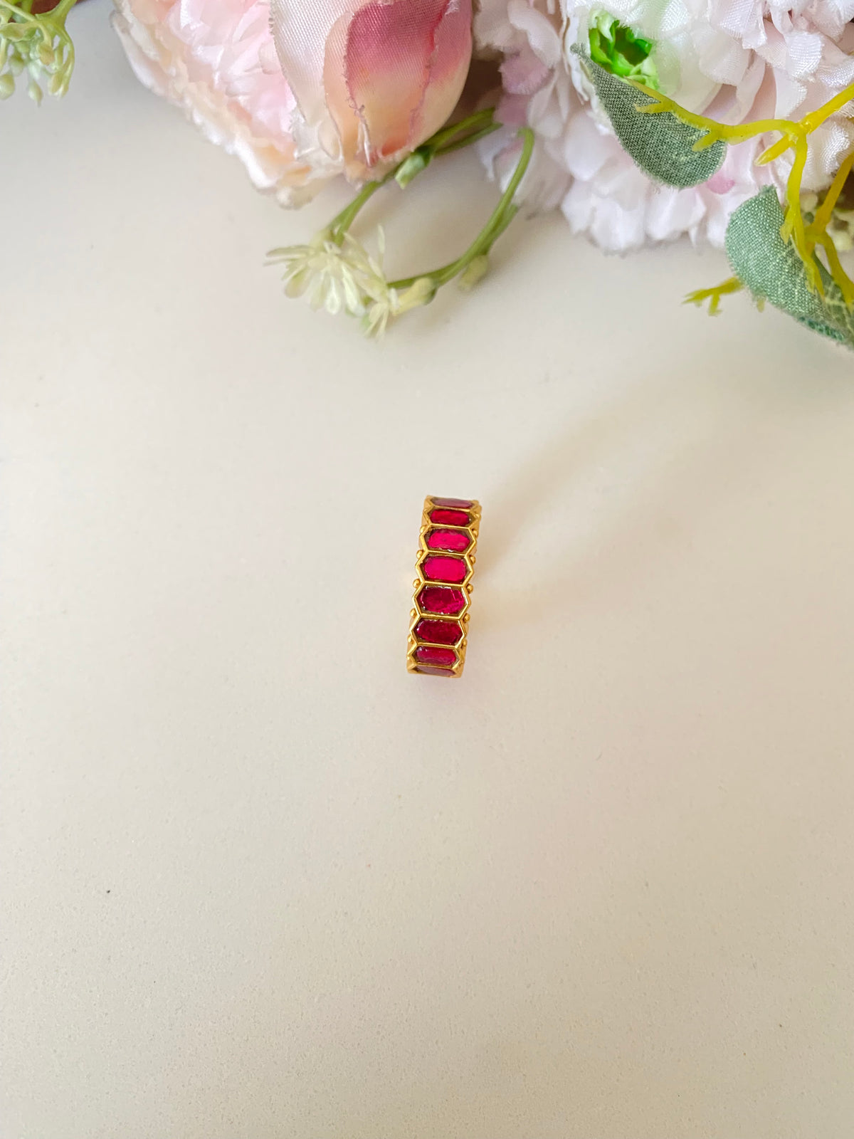 Gold plated Kundan Band Ring