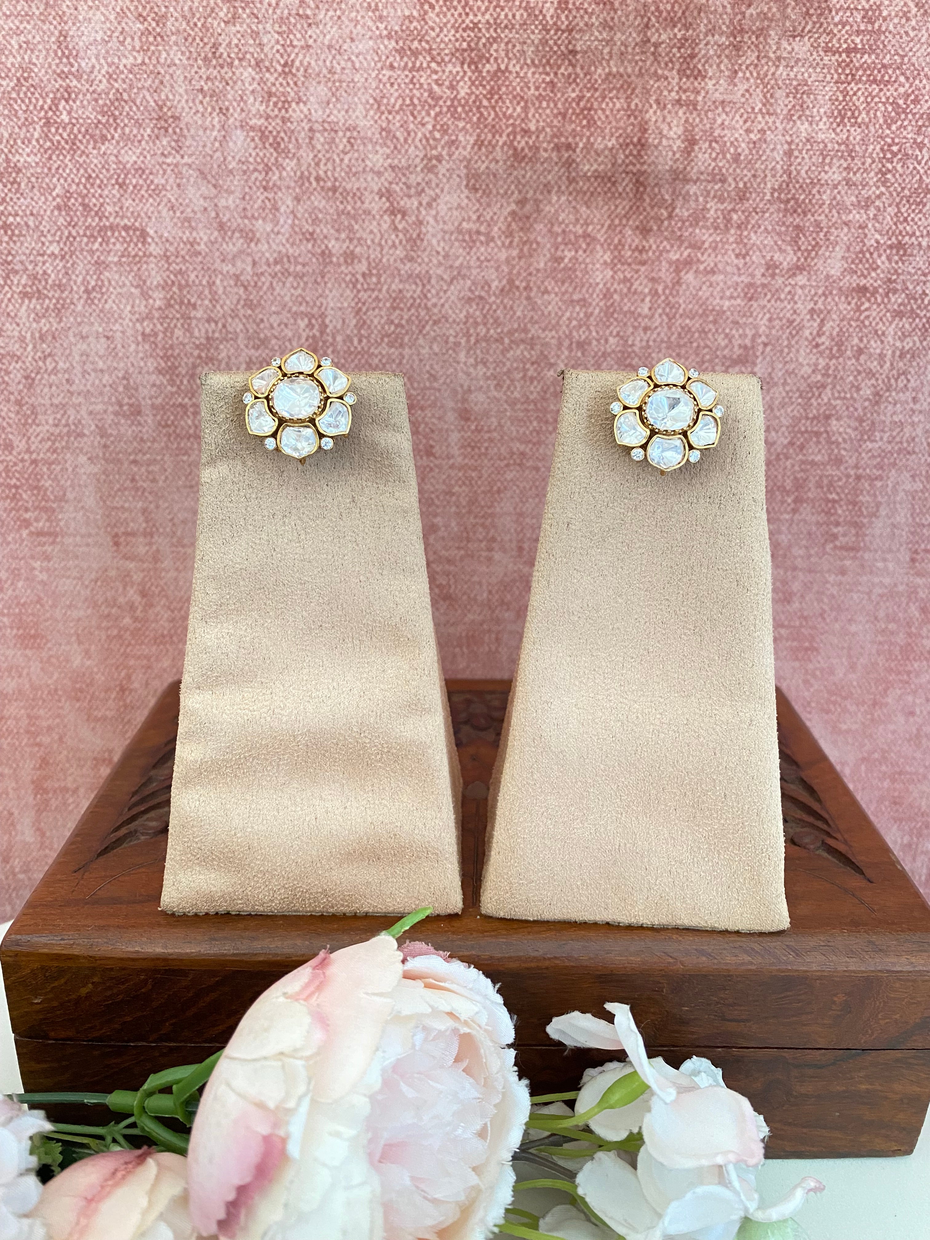 Gold plated Moissanite studs