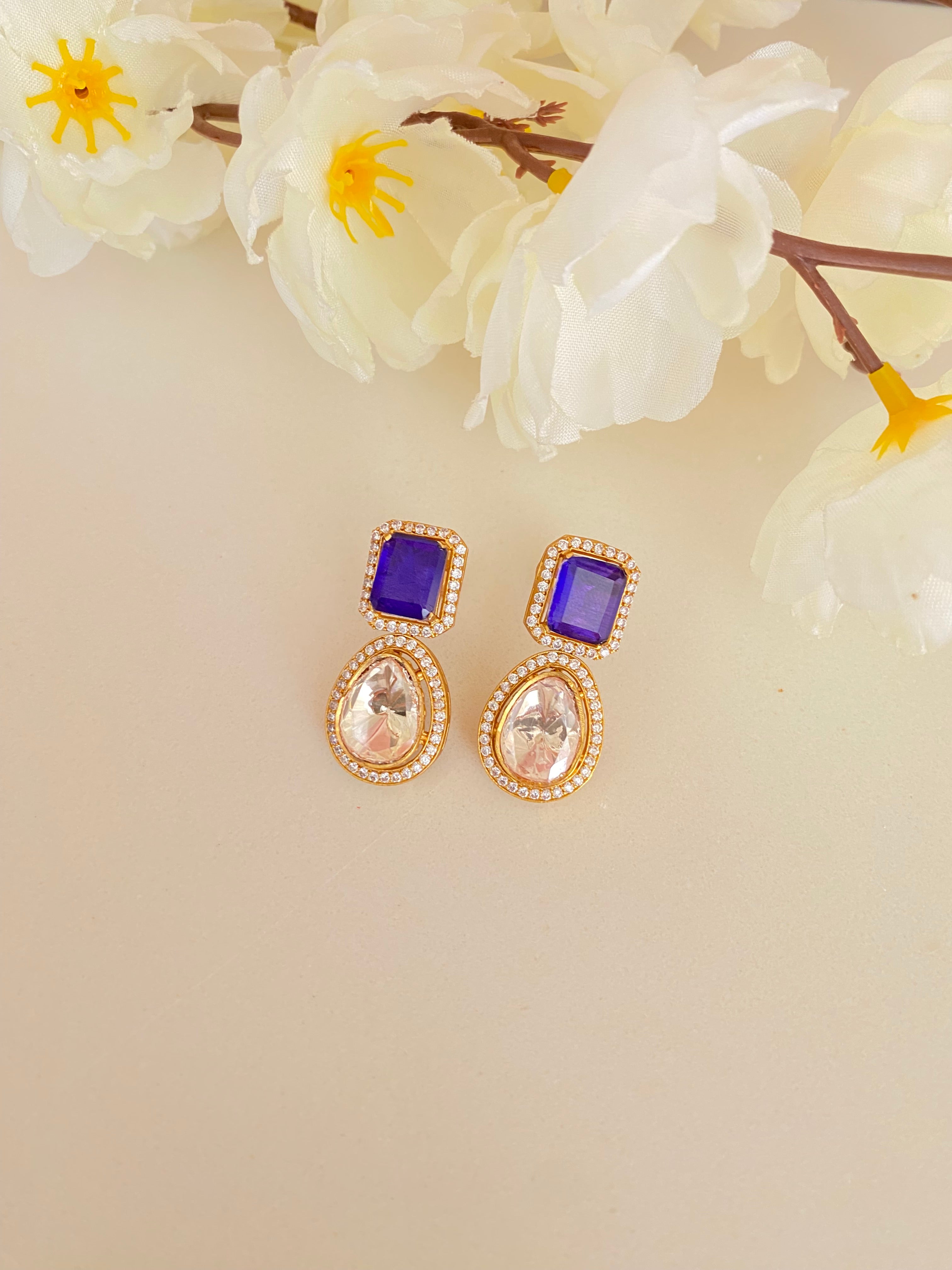 Gold plated Moissanite Earrings