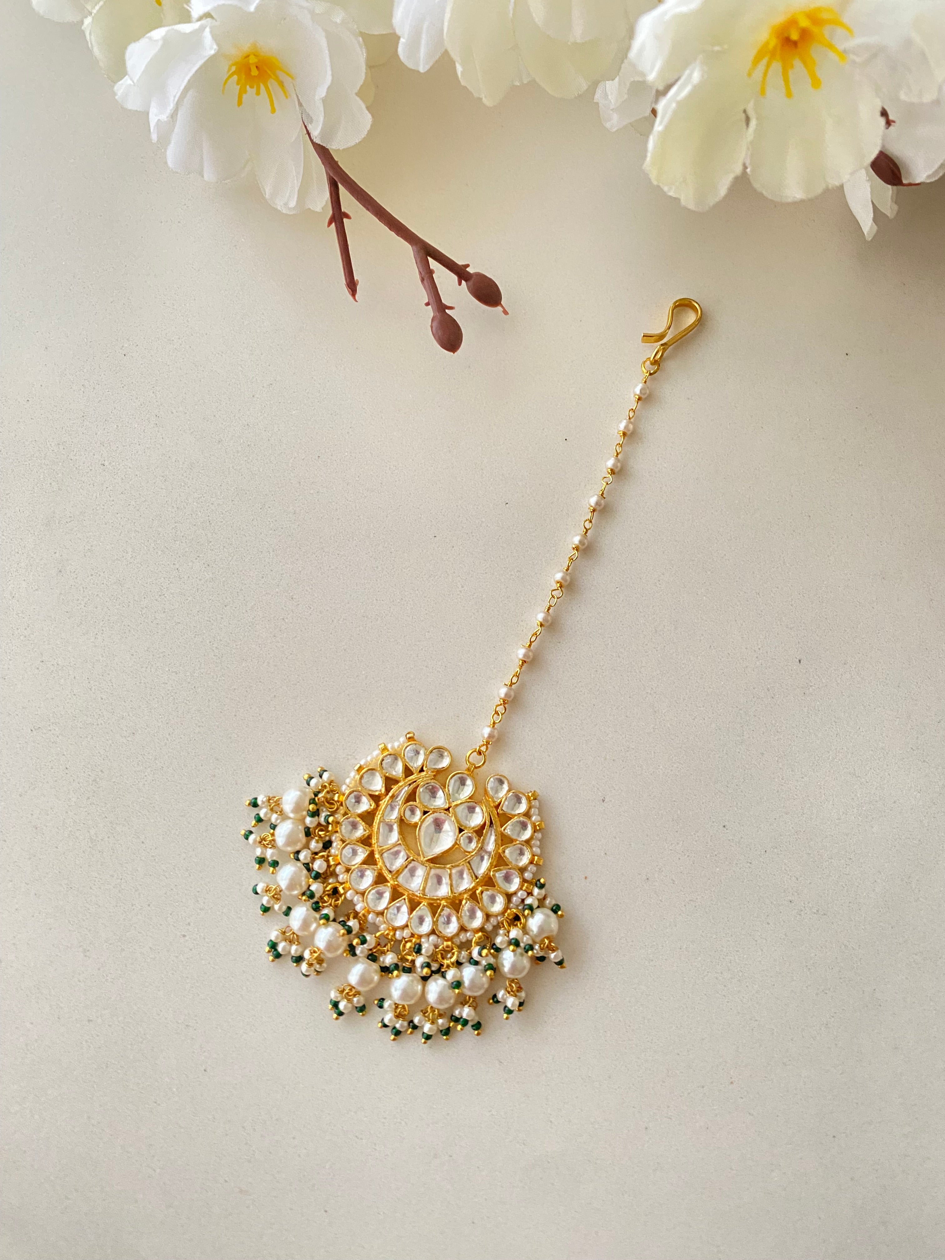 Gold Plated Kundan Tikka