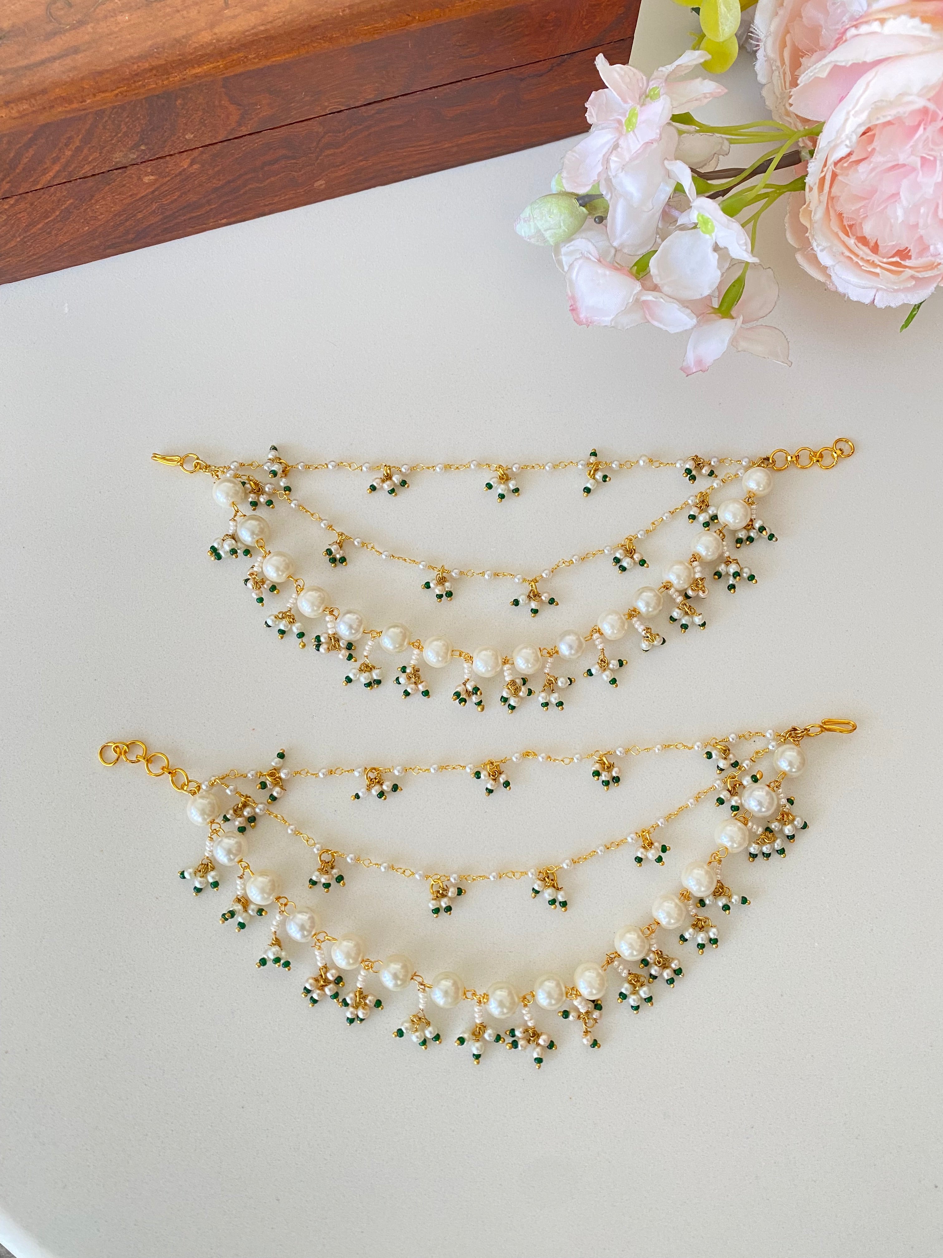 Gold Plated Pearl Ear Chain