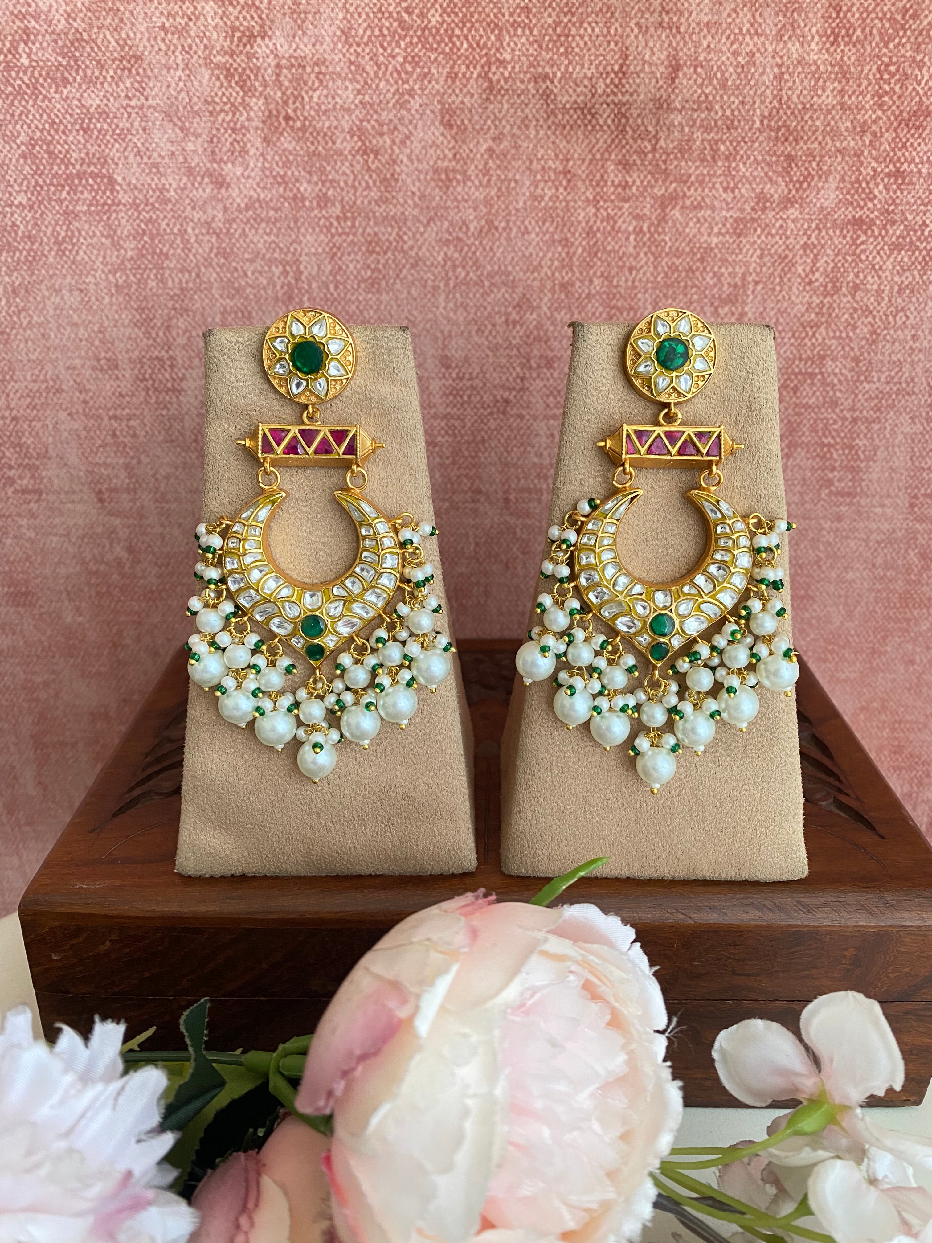 Multi Color Kundan Earrings