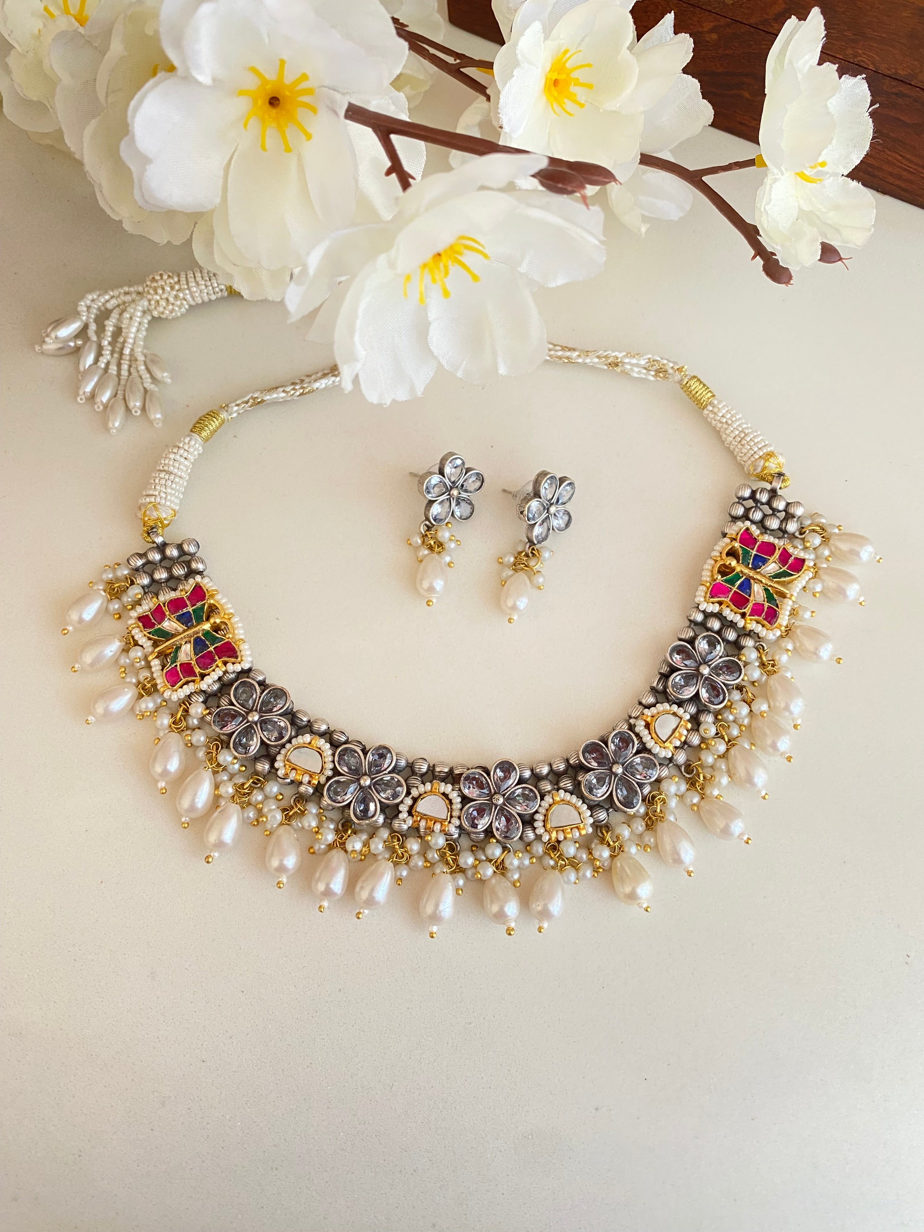 Oxidised necklace set