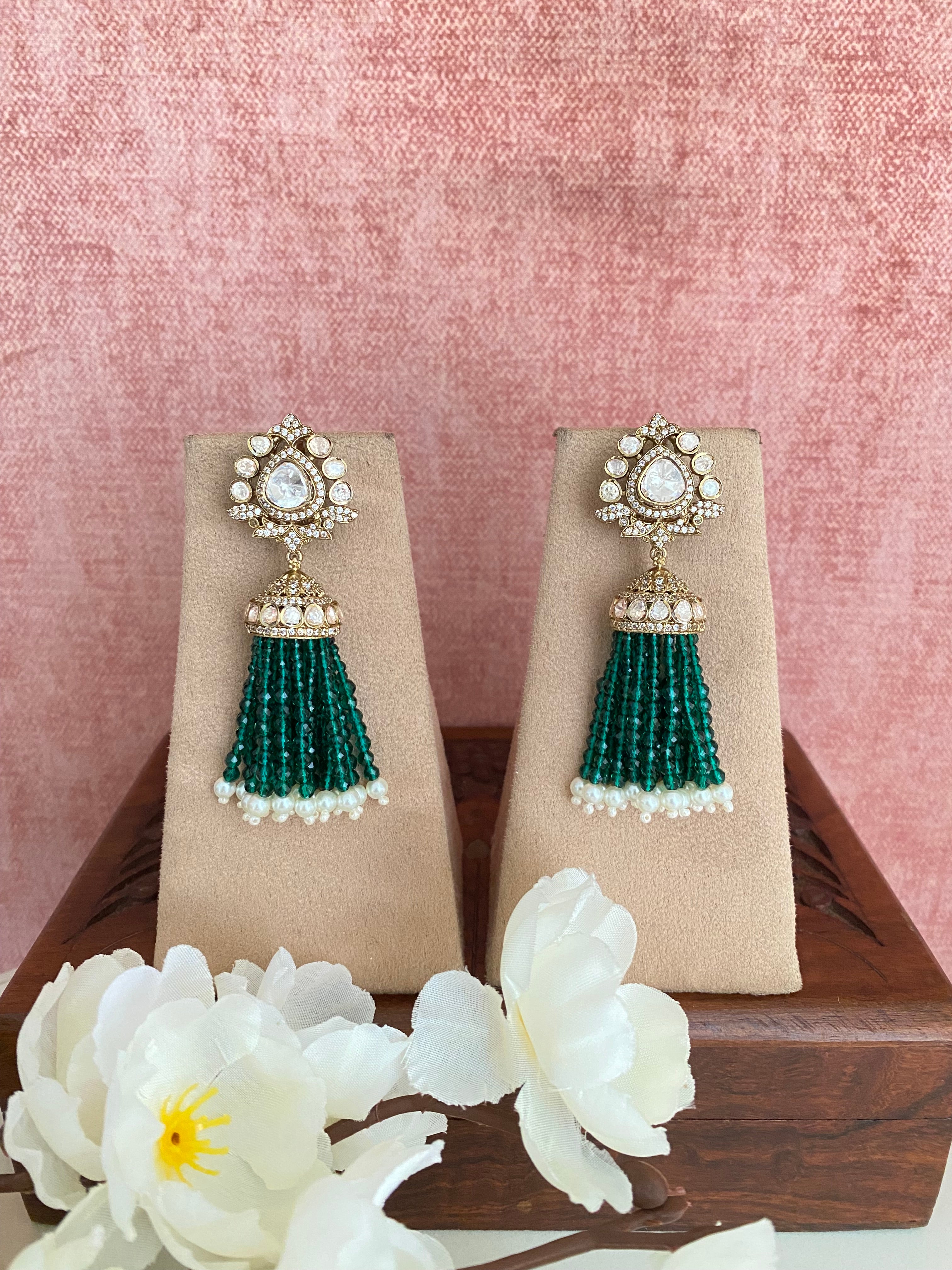 Gold plated Moissanite Jhumka