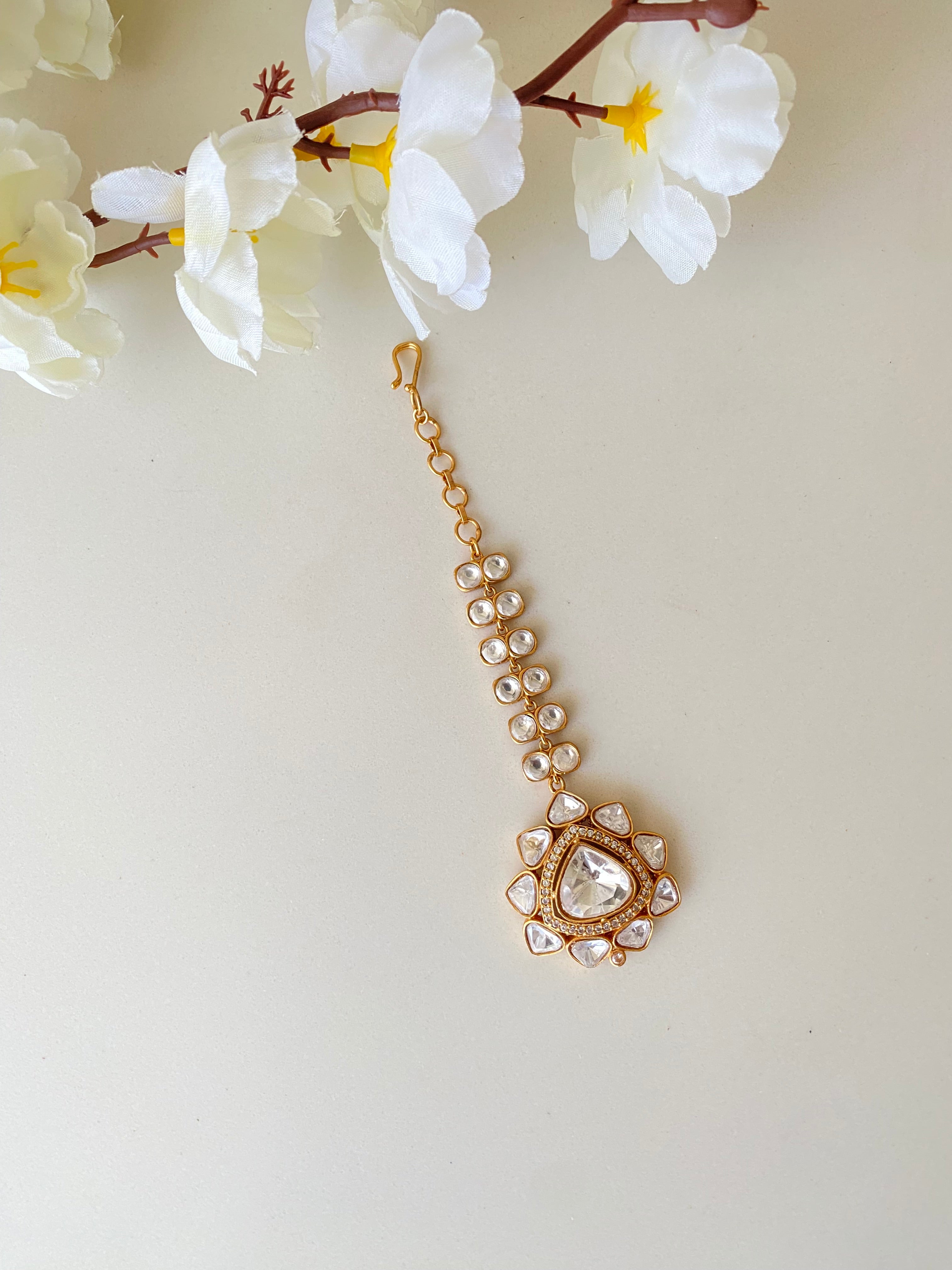Gold plated Moissanite Tikka
