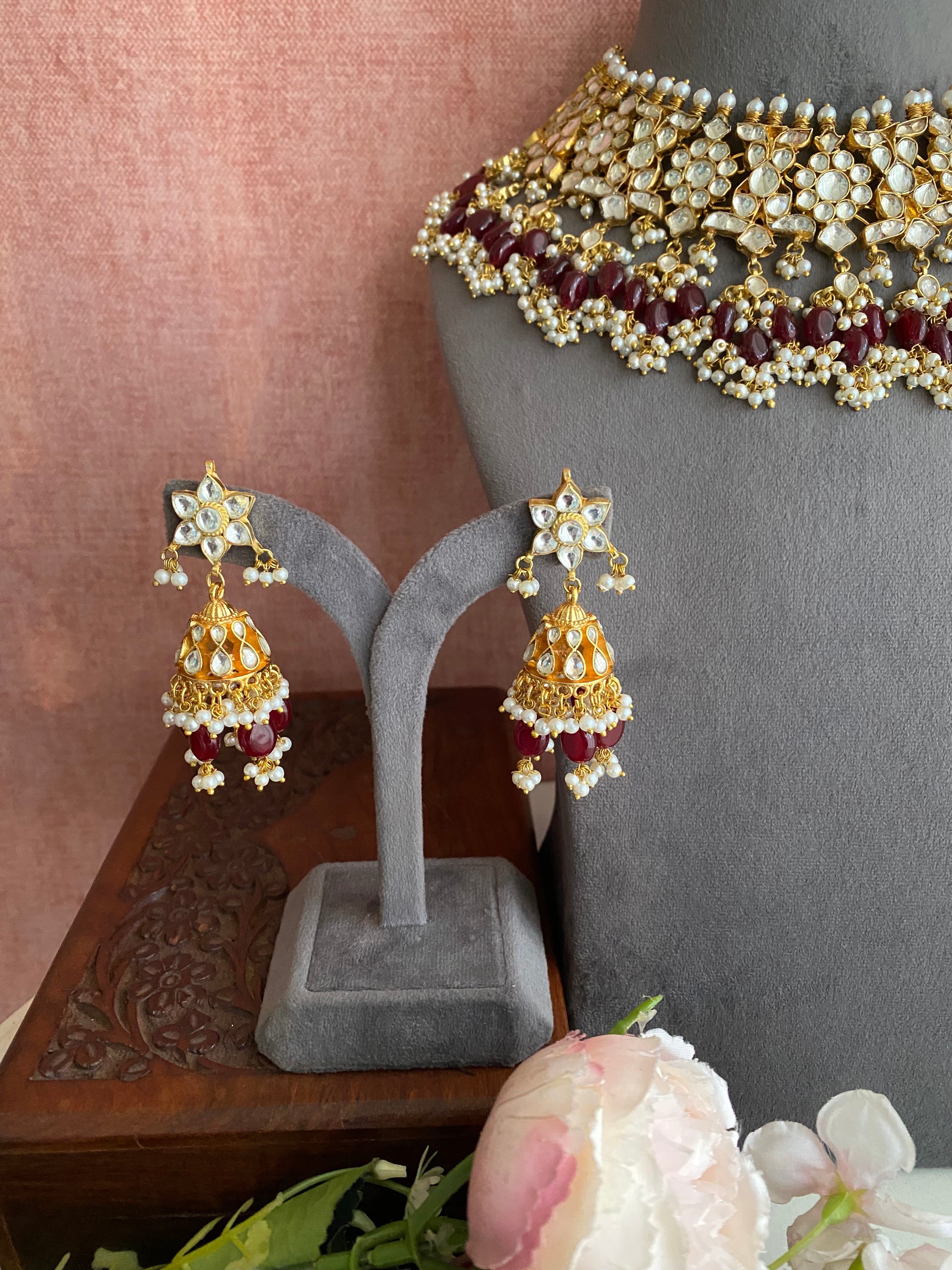 Gold plated Kundan Necklace Set